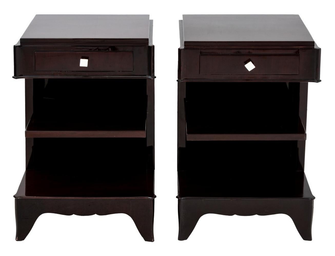 Pair of Art Deco Style Rosewood Night Stands For Sale 2