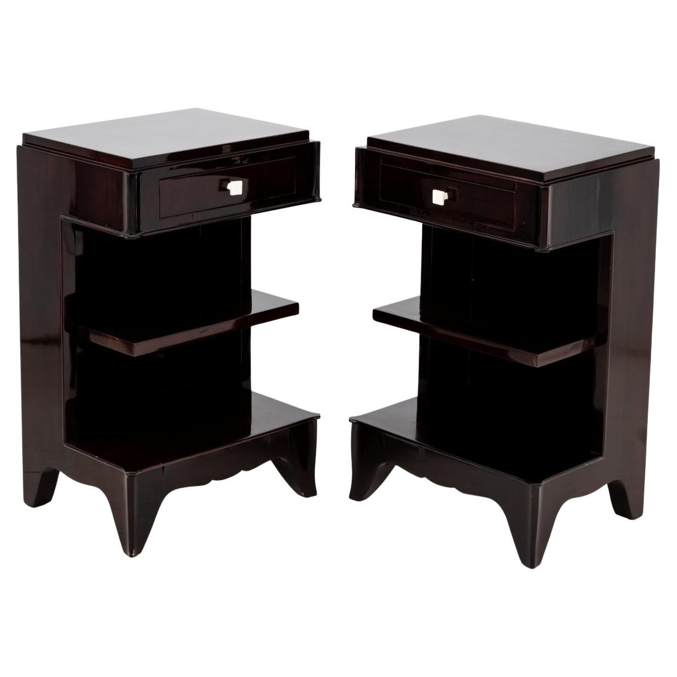 Pair of Art Deco Style Rosewood Night Stands For Sale
