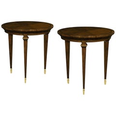 Pair of Art Deco Style Round Side Tables