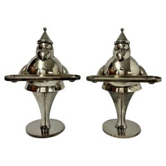 Coppia di sculture di Babbo Natale in stile Art Déco