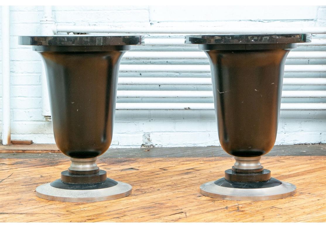 Pair of Art Deco Style Side Tables with Black Stone Tops 5