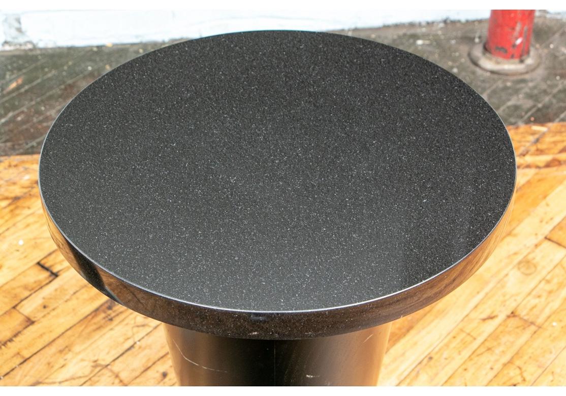 Pair of Art Deco Style Side Tables with Black Stone Tops In Fair Condition In Bridgeport, CT