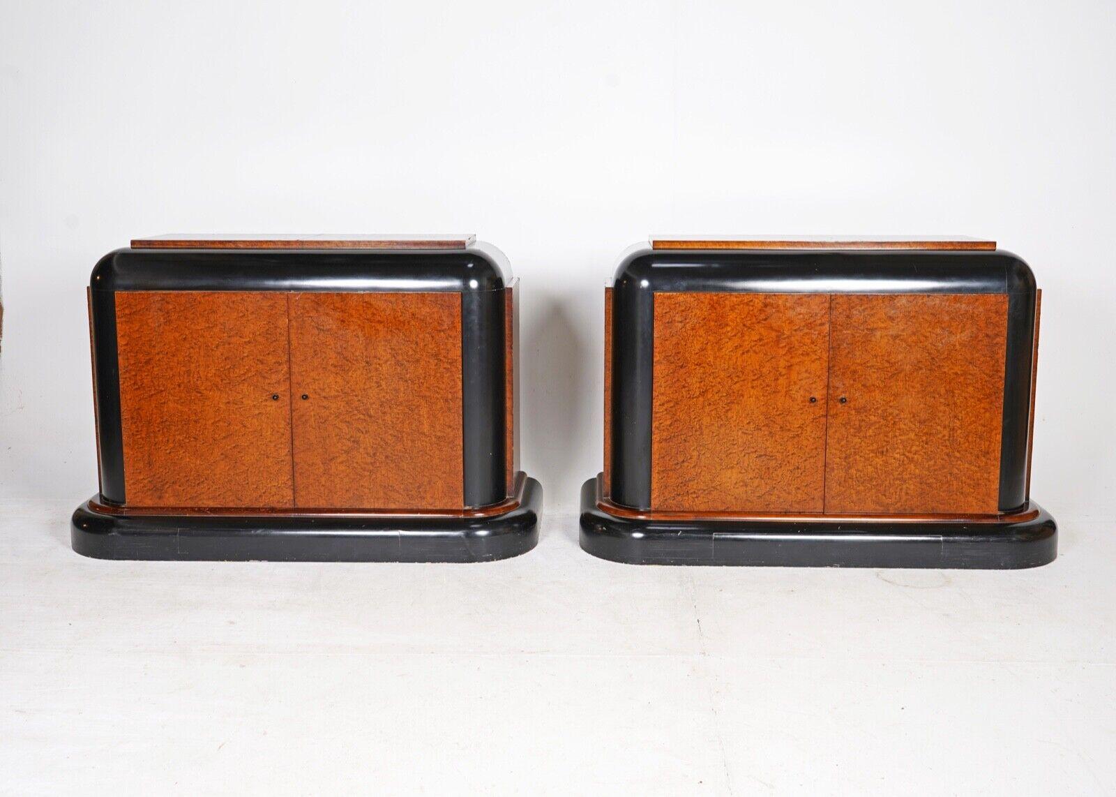 Pair Of Art Deco Style Sideboard Cabinets In Good Condition In Dorchester, GB