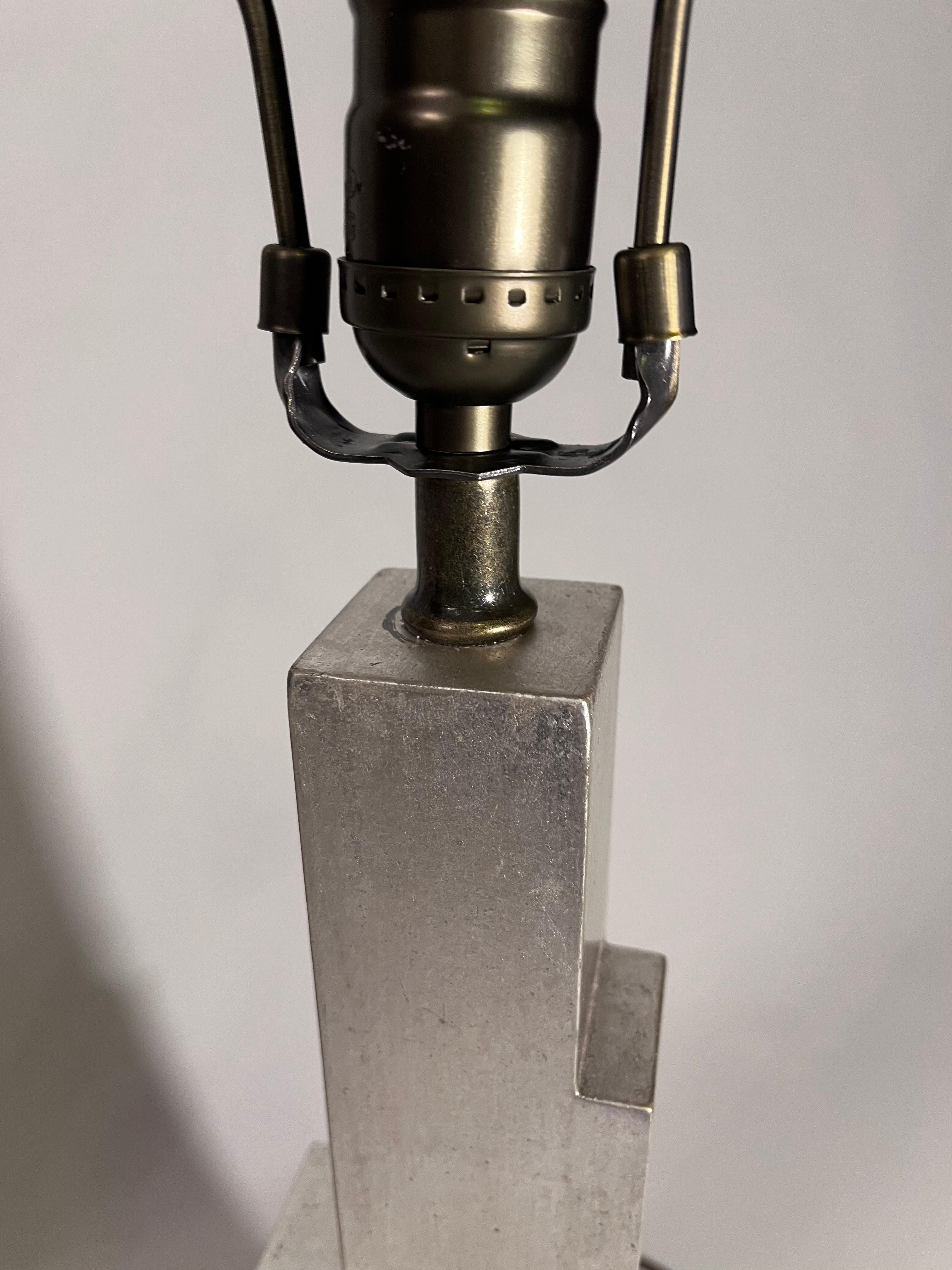 Pair of Art Deco Style Silver Skyscraper Lamps in the Manner of Donald Deskey For Sale 7