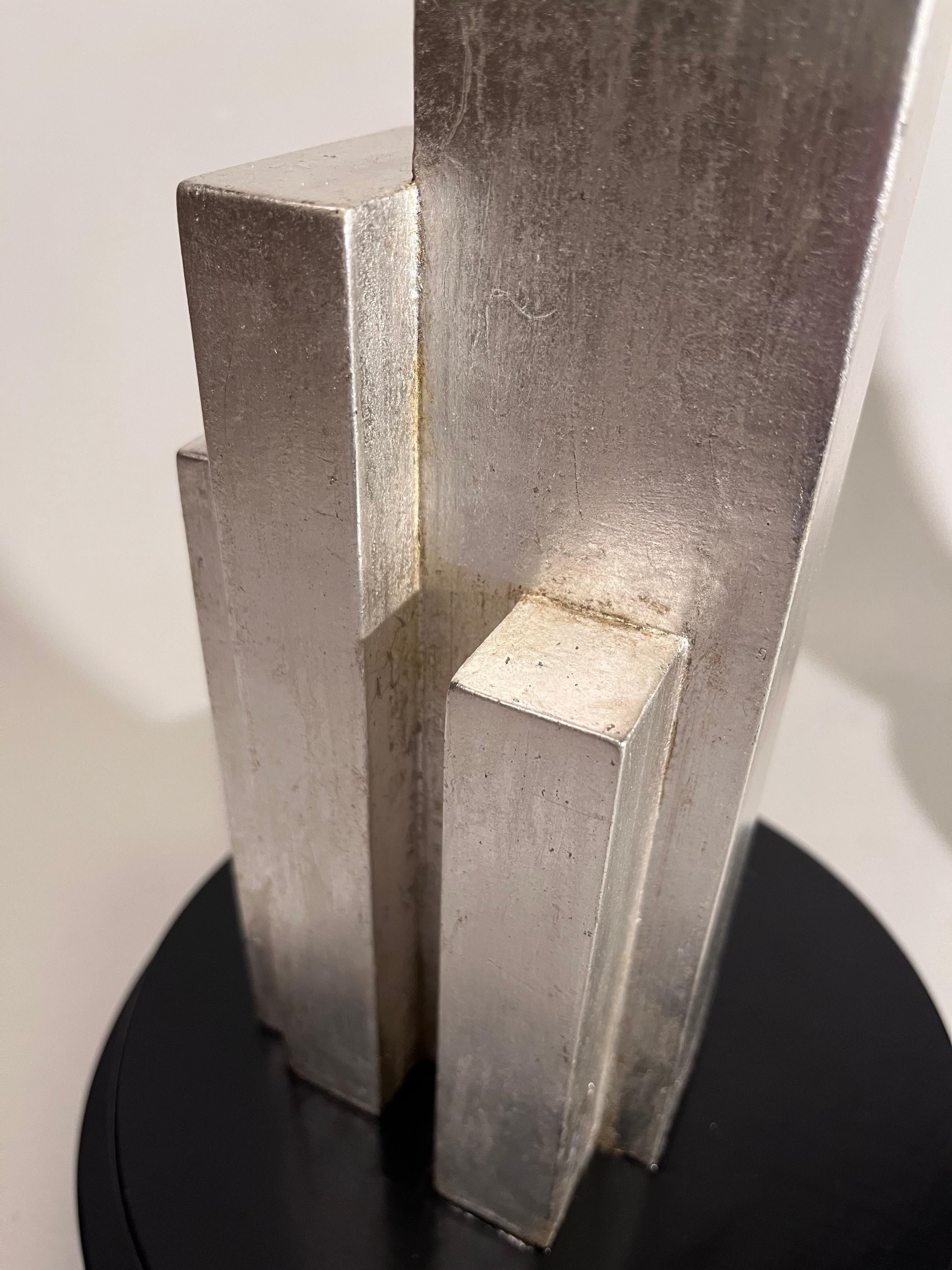 Pair of Art Deco Style Silver Skyscraper Lamps in the Manner of Donald Deskey For Sale 9