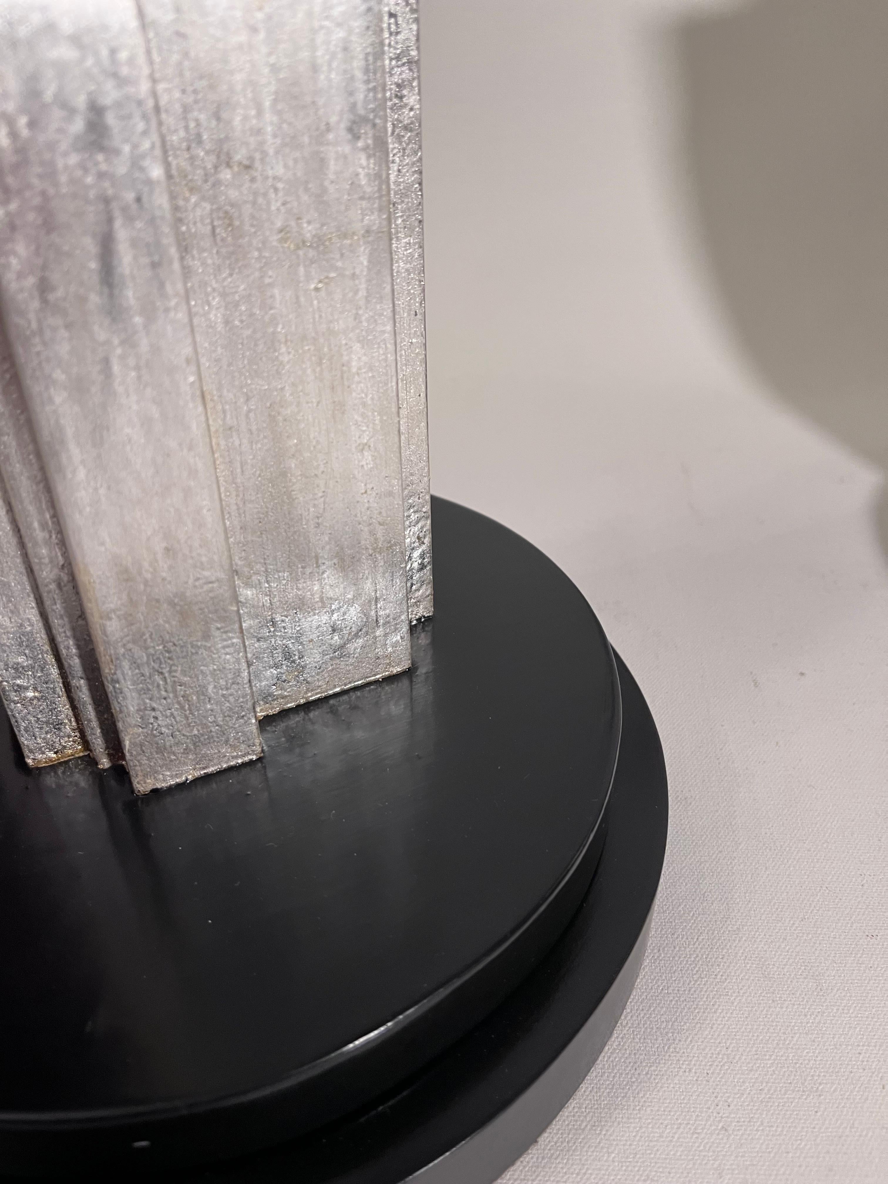 Pair of Art Deco Style Silver Skyscraper Lamps in the Manner of Donald Deskey For Sale 11