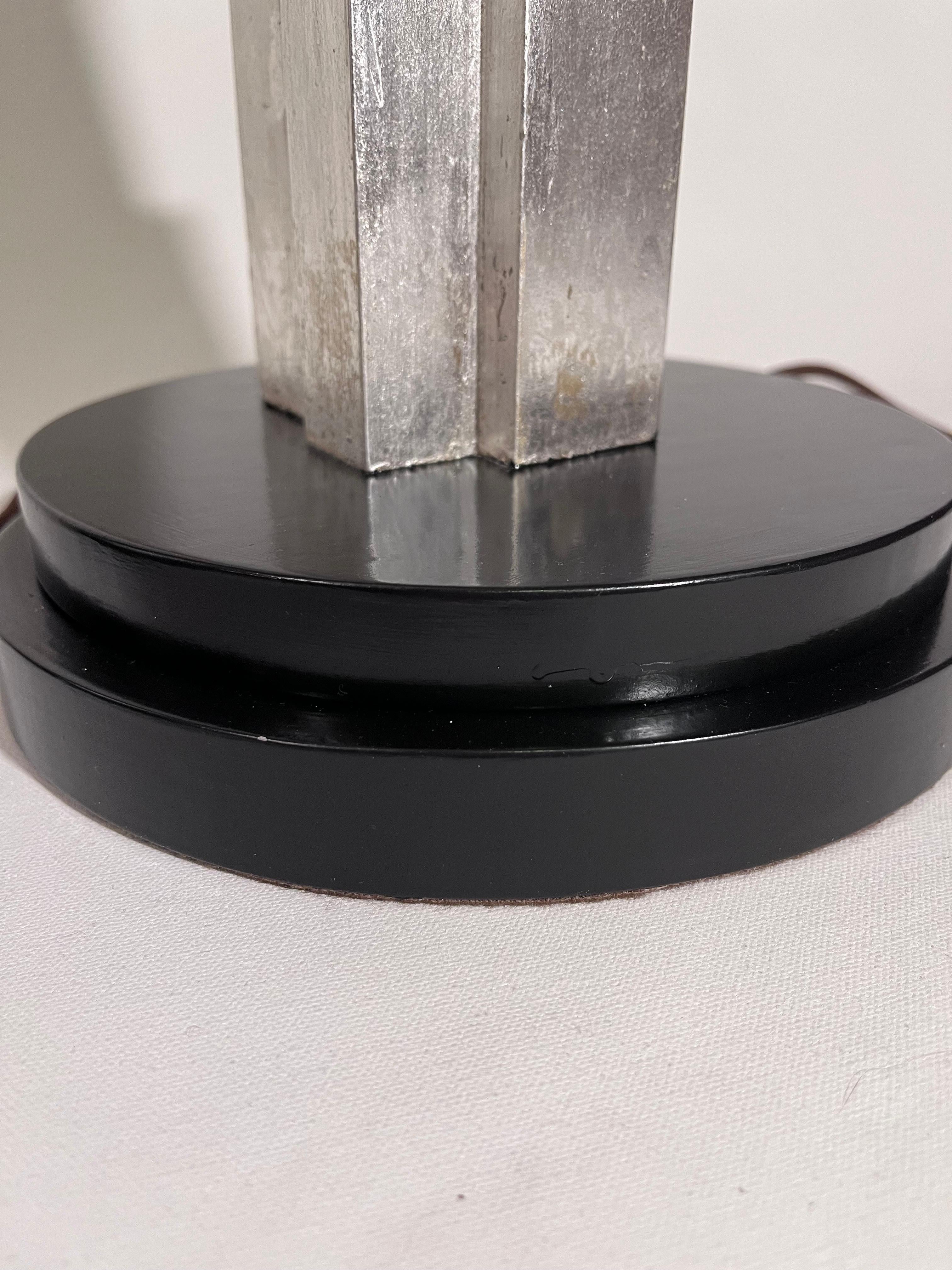 Pair of Art Deco Style Silver Skyscraper Lamps in the Manner of Donald Deskey For Sale 13