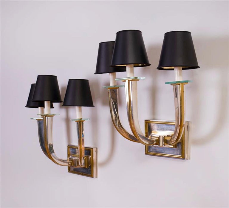 Pair of Art Deco Style Silvered Metal For Sale at 1stDibs
