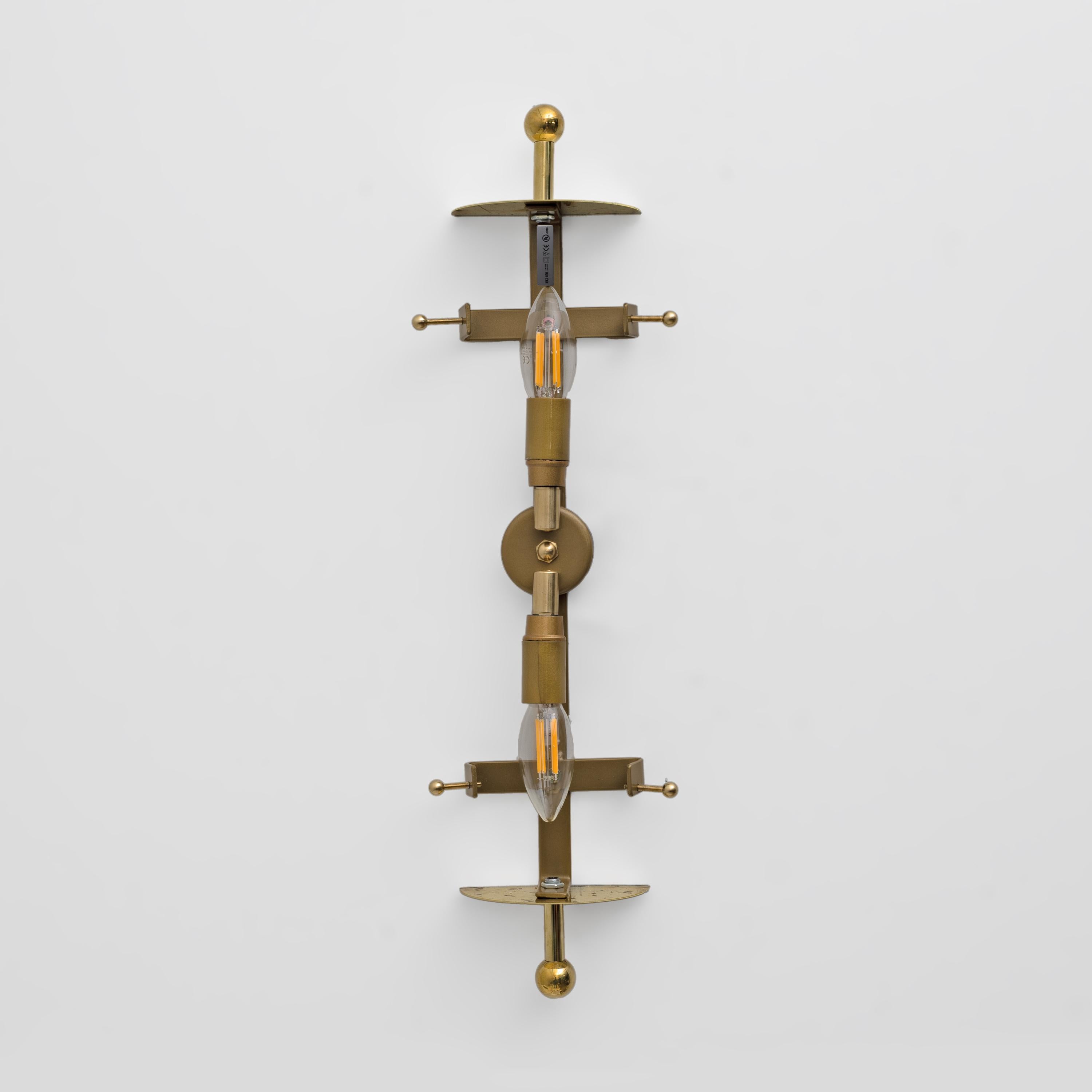 Pair of Art Deco Style Smoked Murano Glass and Brass Sconces For Sale 4