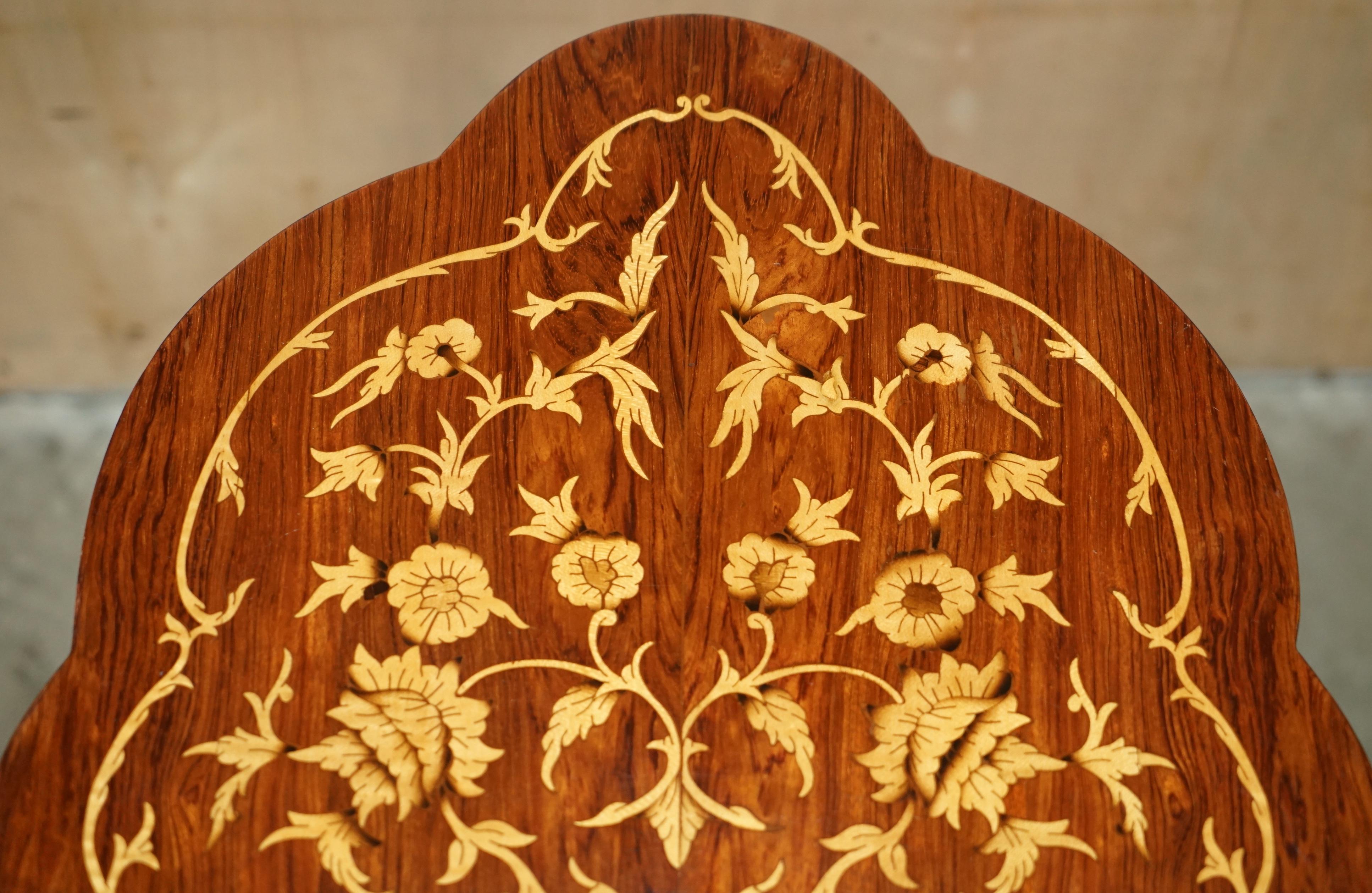 20th Century PAIR OF ART DECO STYLE SYCAMORE WOOD & WALNUT INLAID PEDESTAL SIDE END TABLEs For Sale