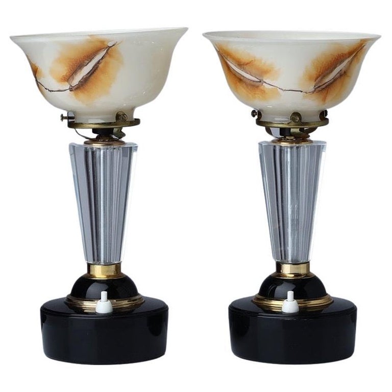 Pair of art deco style table lamps, Germany late 20th century For Sale