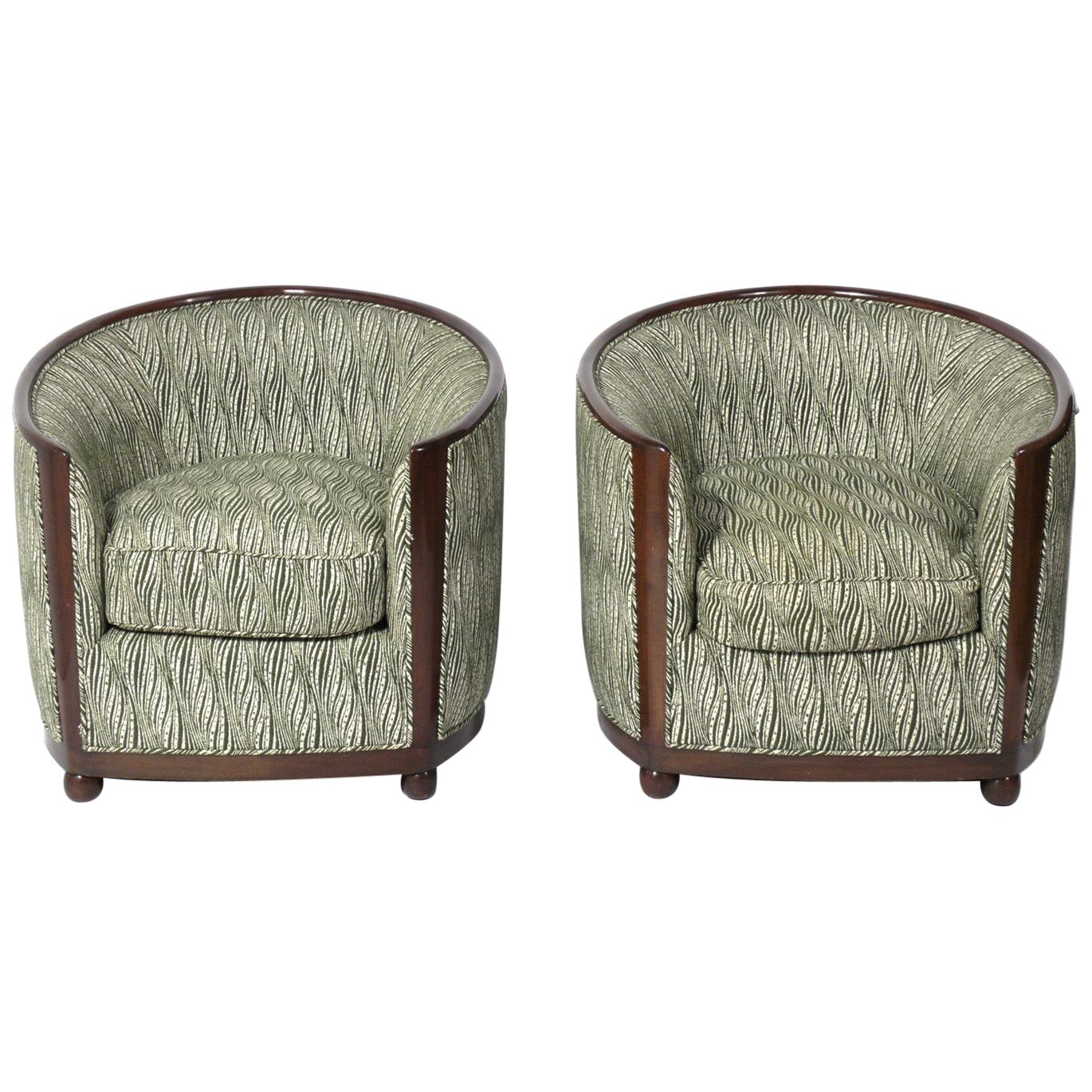 Pair of Art Deco Style Tub Chairs