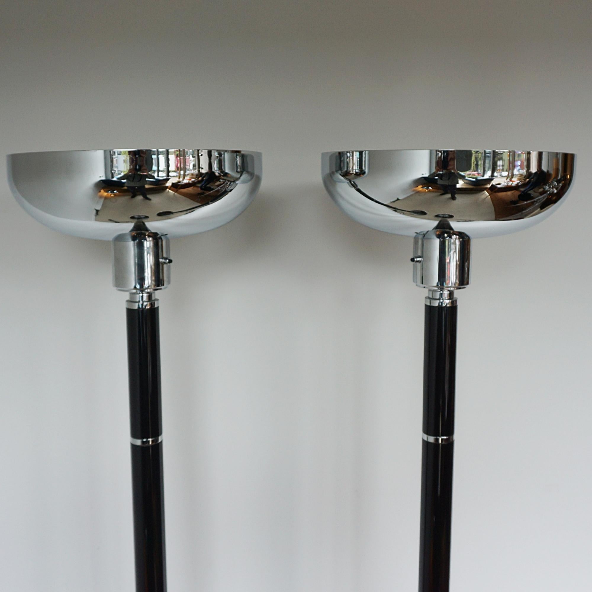 20th Century Pair of Art Deco Style Uplighter Floor Lamps  For Sale