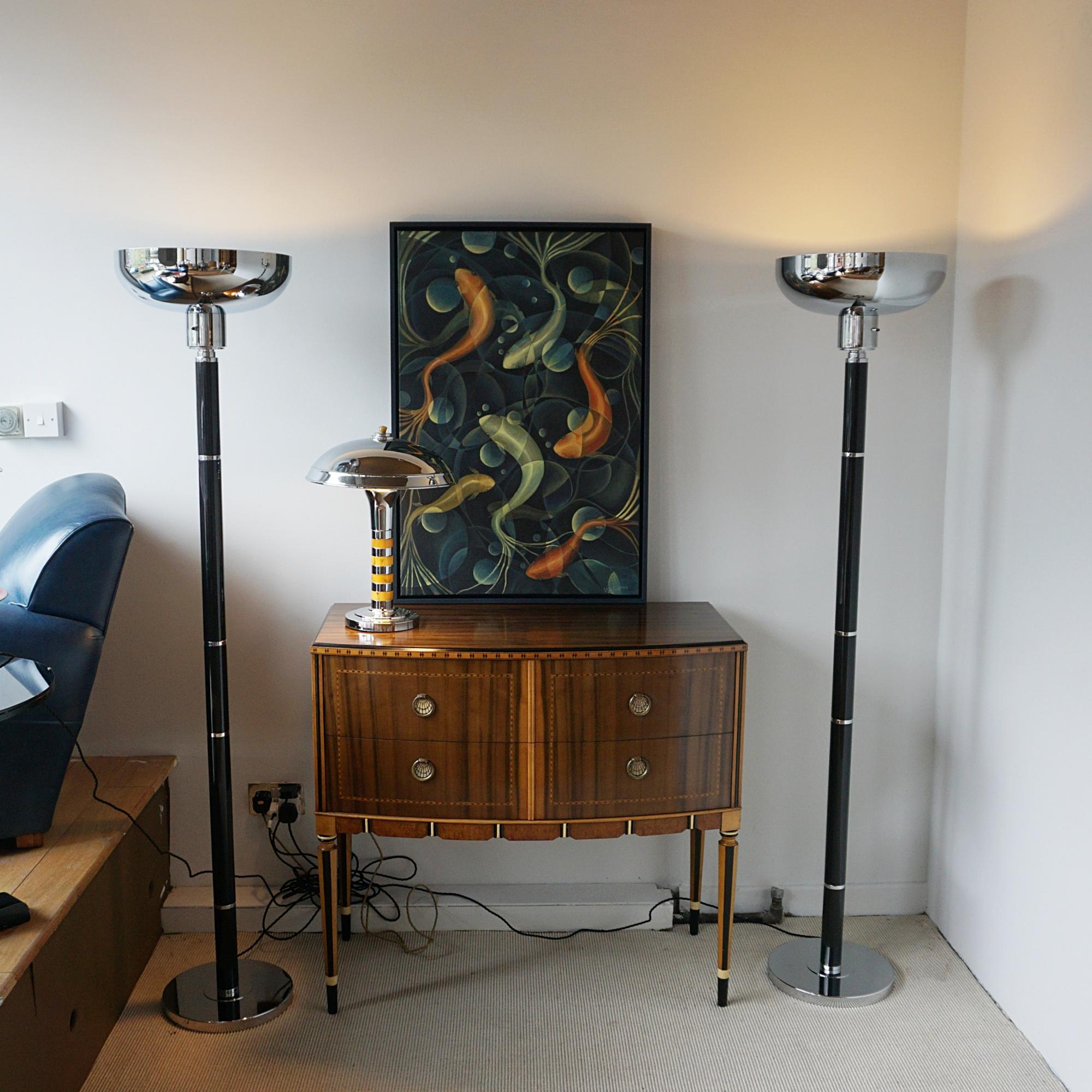 Pair of Art Deco Style Uplighter Floor Lamps  For Sale 2