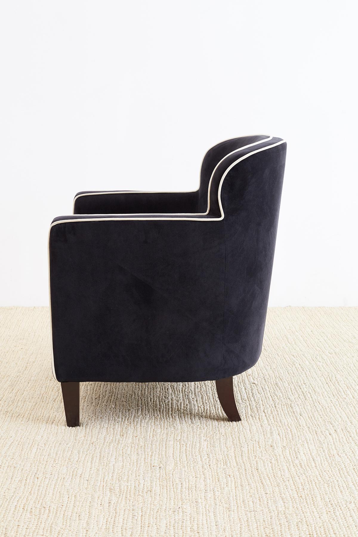 Pair of Art Deco Style Velvet Club Chairs 3