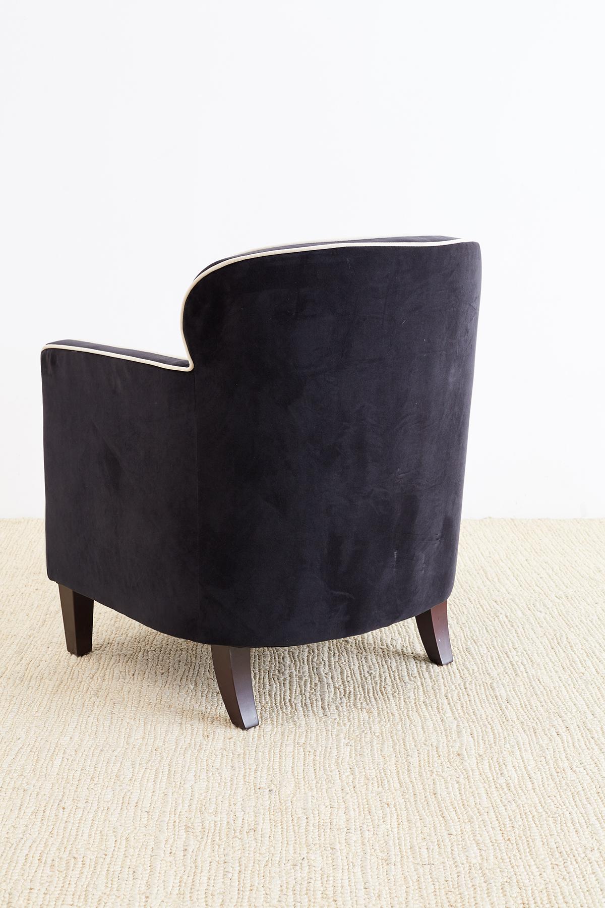 Pair of Art Deco Style Velvet Club Chairs 4