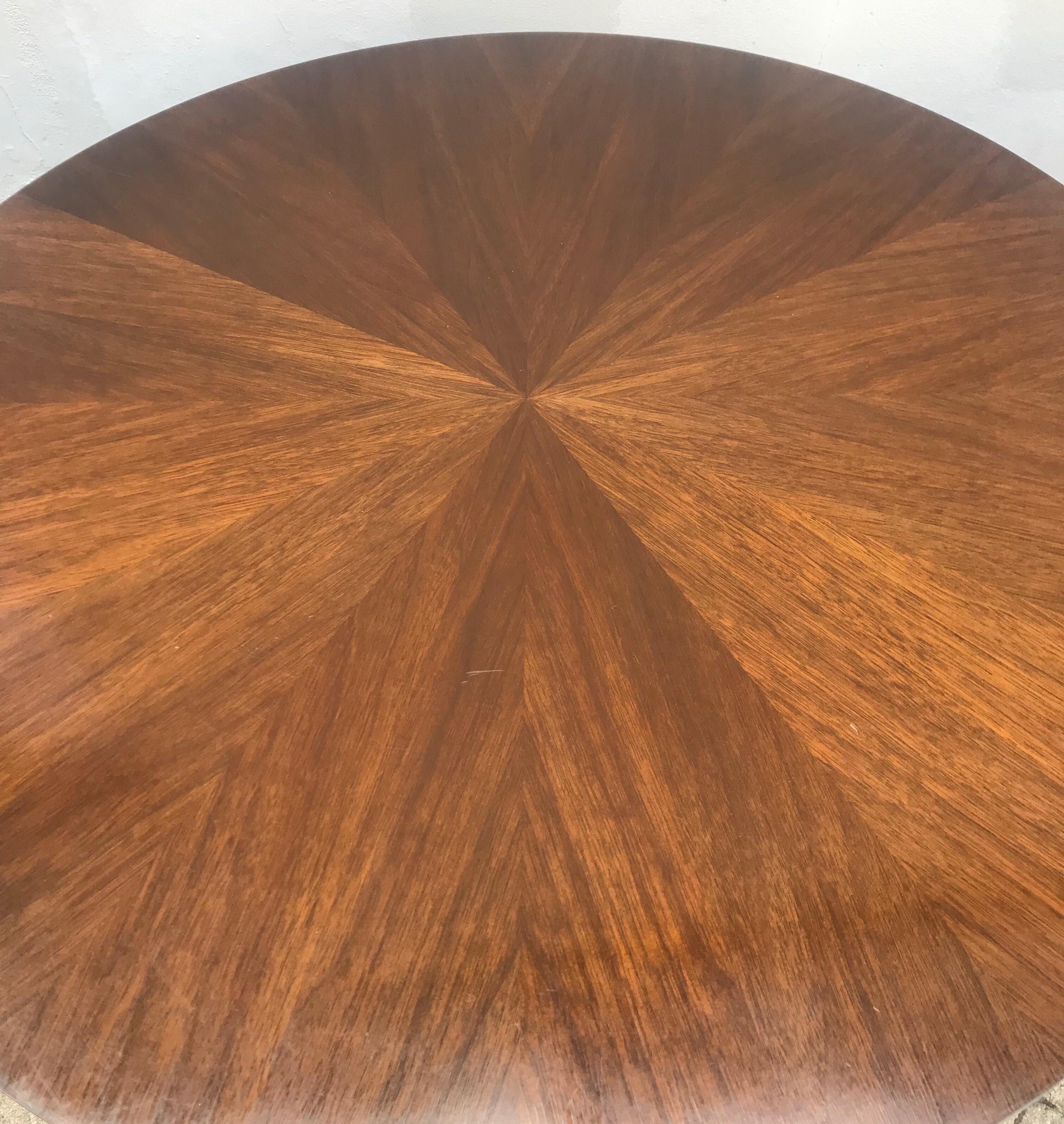 Pair of Art Deco Style Walnut Round Side Tables  In Good Condition In Bedford Hills, NY