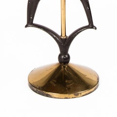 Pair of Art Deco Stylized Gazelle Metal and Brass Table Lamps by Rembrandt