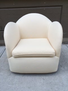 Pair of Art Deco Swivel Cloud Lounge Chairs