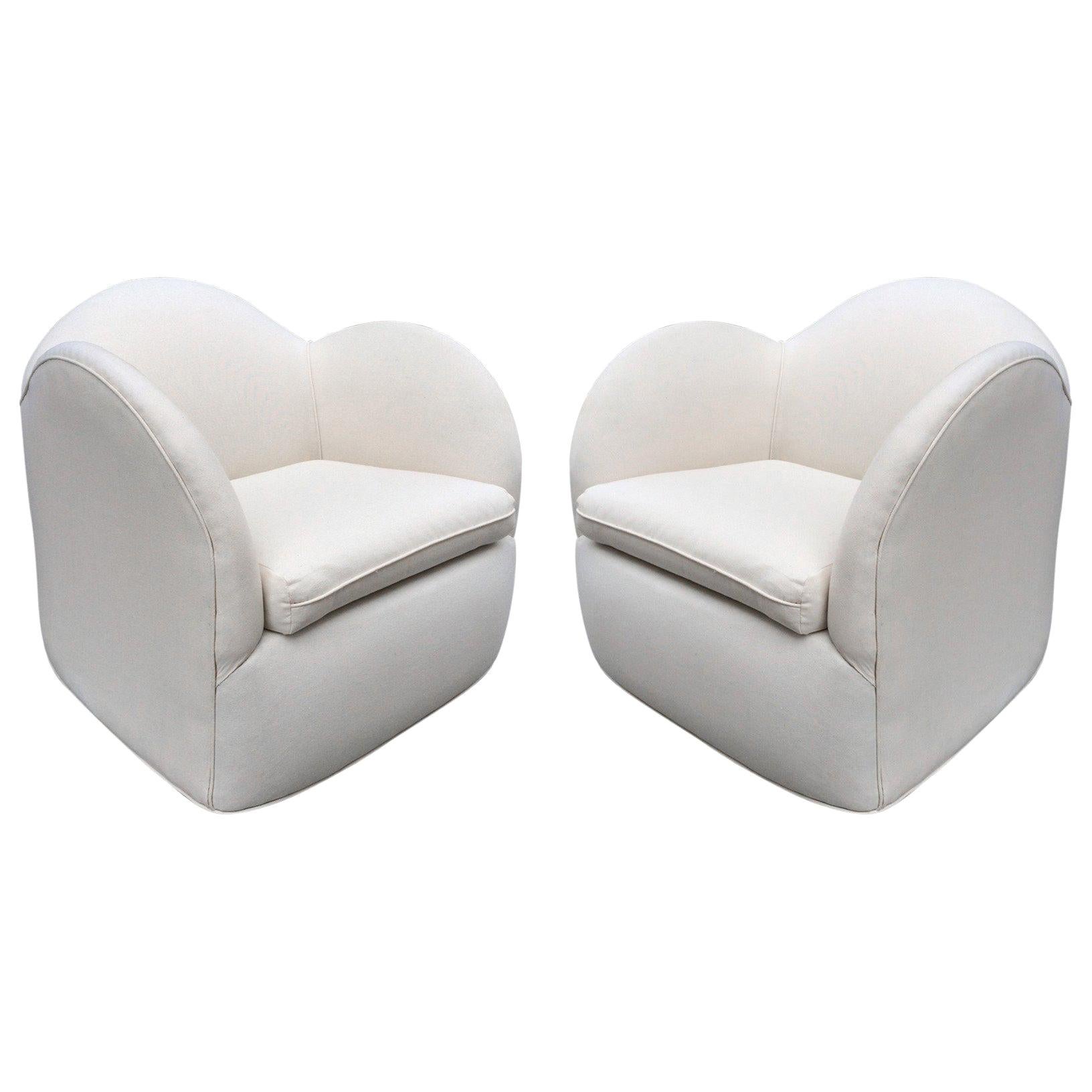 Pair of Art Deco Swivel Cloud Lounge Chairs
