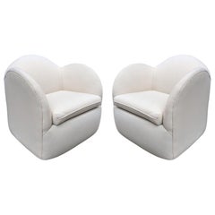 Pair of Art Deco Swivel Cloud Lounge Chairs