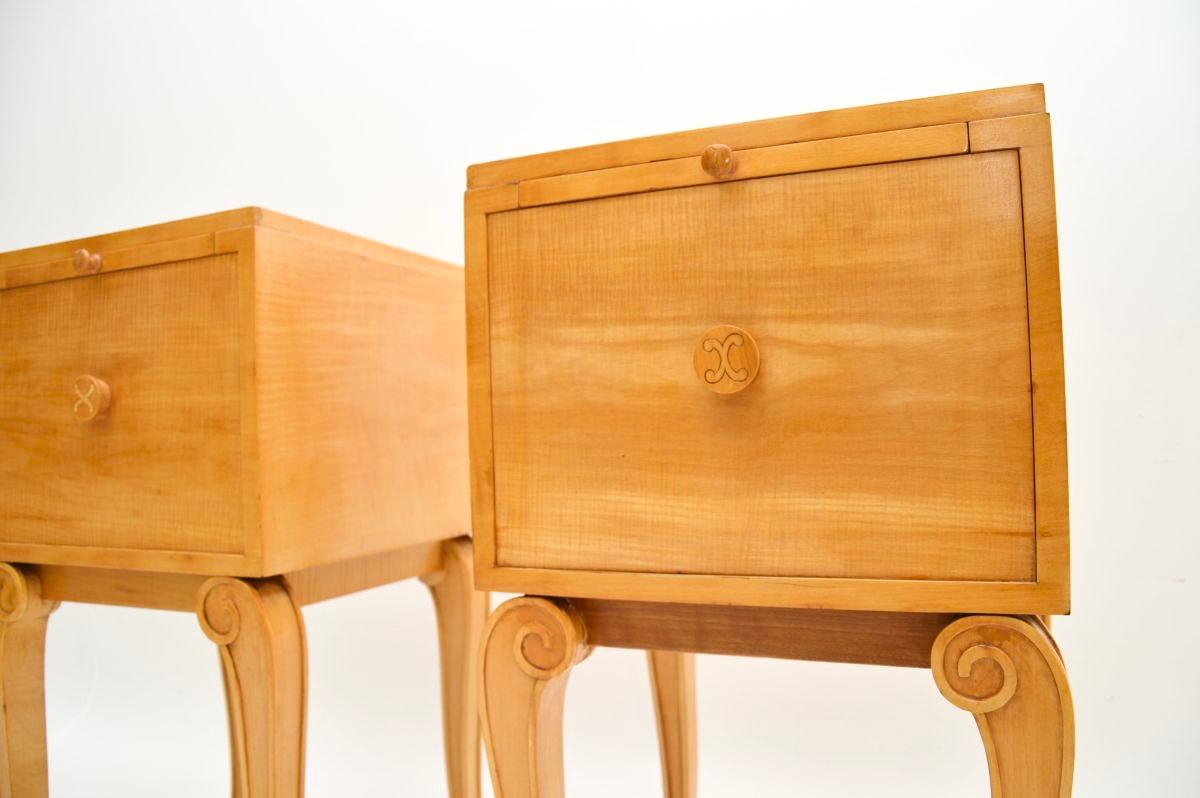 Pair of Art Deco Sycamore Bedside Cabinets by Hille 6