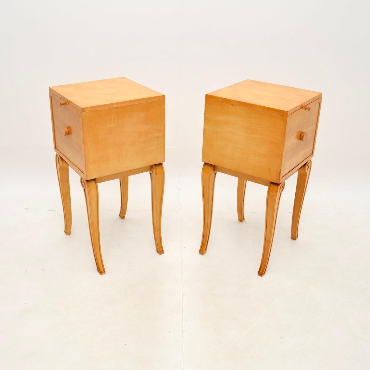 Pair of Art Deco Sycamore Bedside Cabinets by Hille 2
