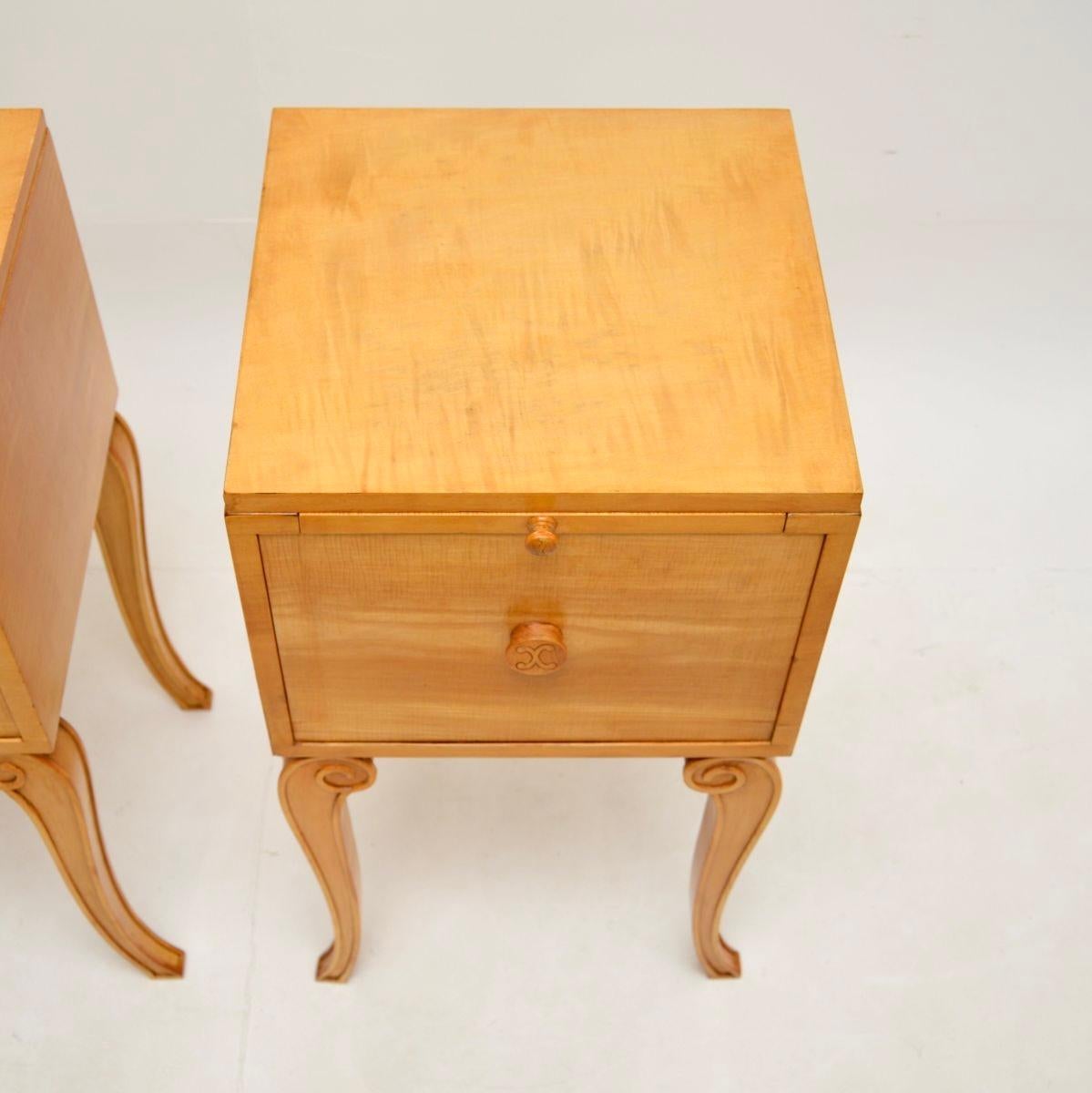 Pair of Art Deco Sycamore Bedside Cabinets by Hille 4