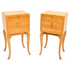 Pair of Art Deco Sycamore Bedside Cabinets by Hille