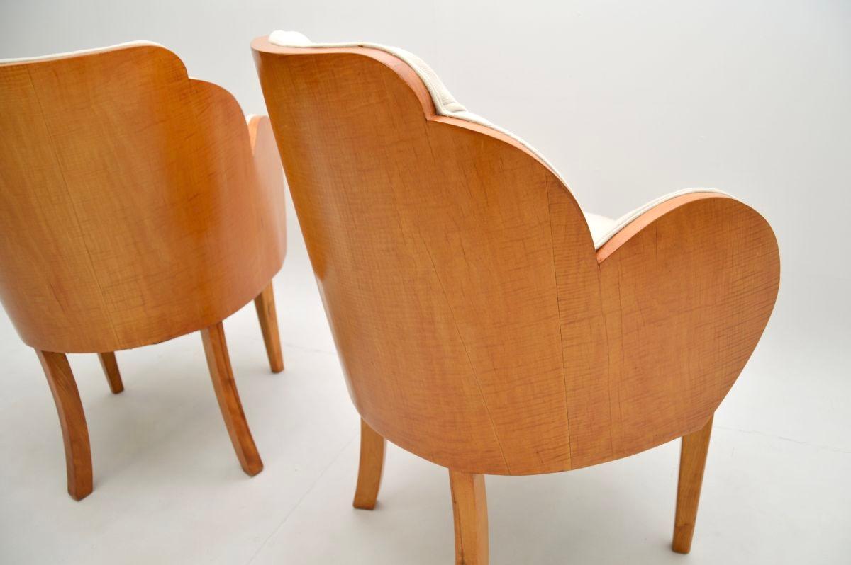 Paire de fauteuils Art Déco en sycomore à dossier nuageux par Epstein en vente 3