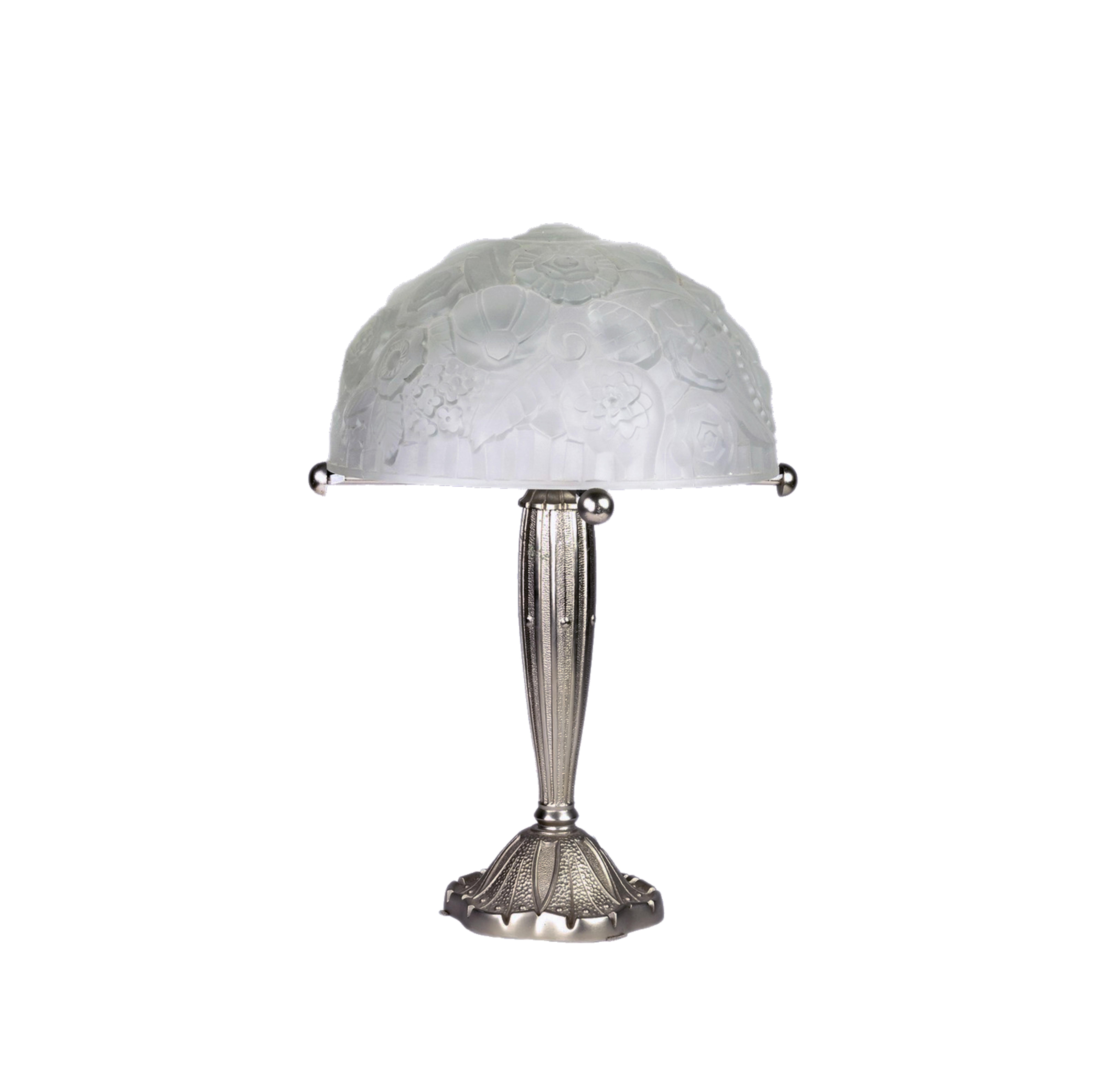 Métal Paire de lampes de table Art déco, style Daum, (1921-1935) en vente