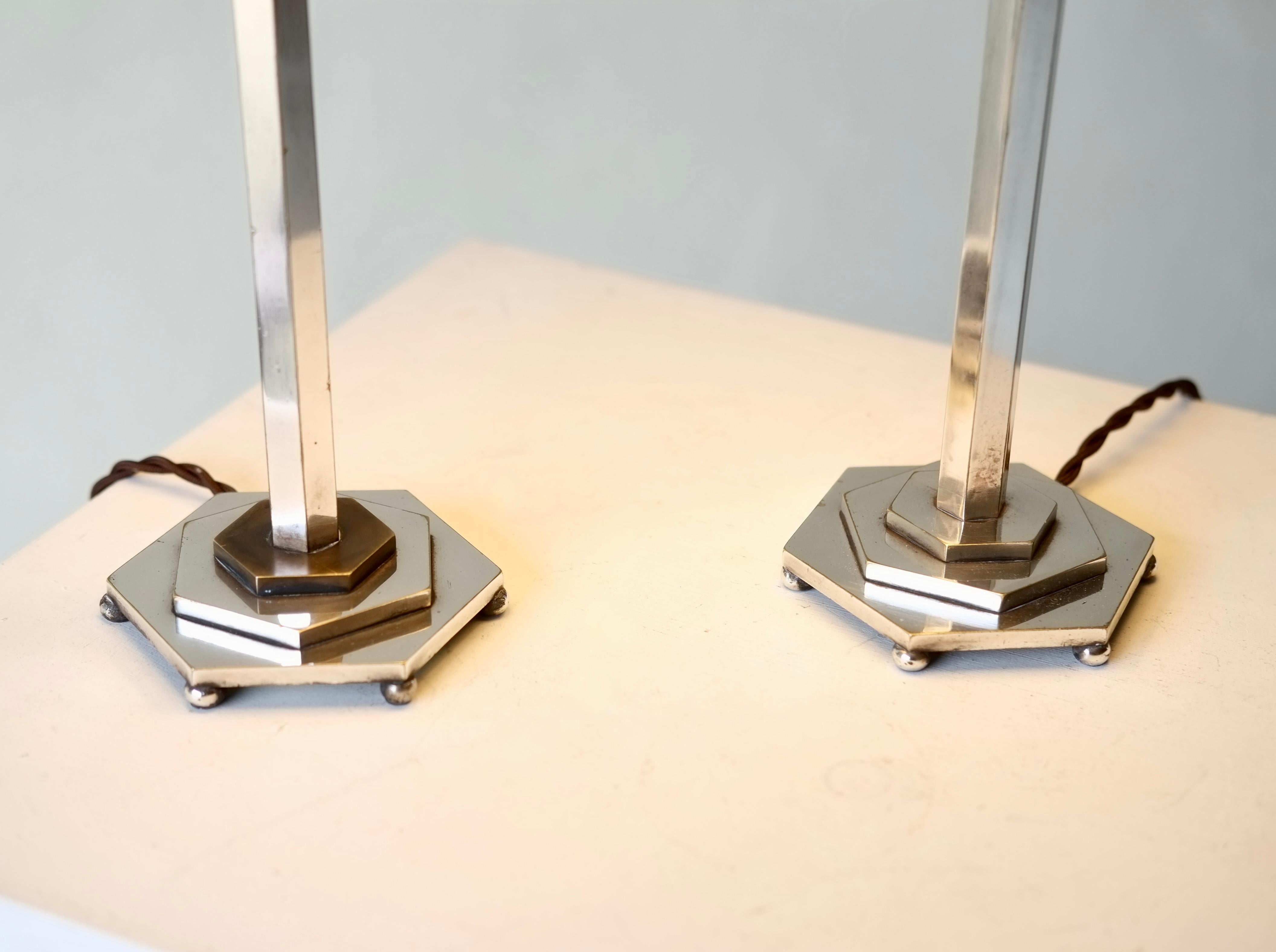 Pair Of Art Deco Table Lamps In Good Condition In London, GB