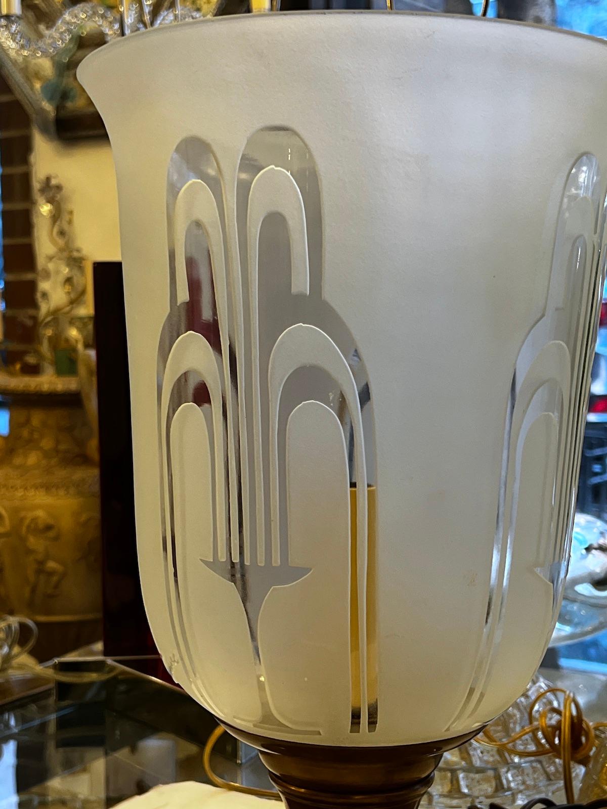 Milieu du XXe siècle Paire de lampes de table Art Déco en vente