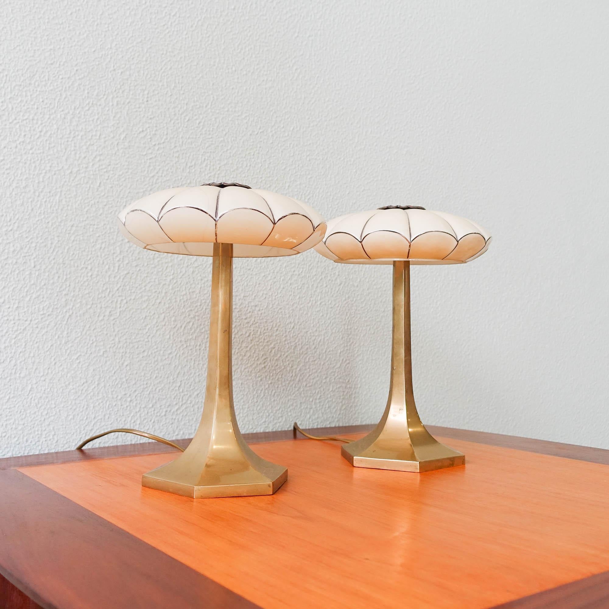 Mid-20th Century Pair of Art Deco Table Lamps from Josef Hoffman for Wiener Werkstatte, 1930's