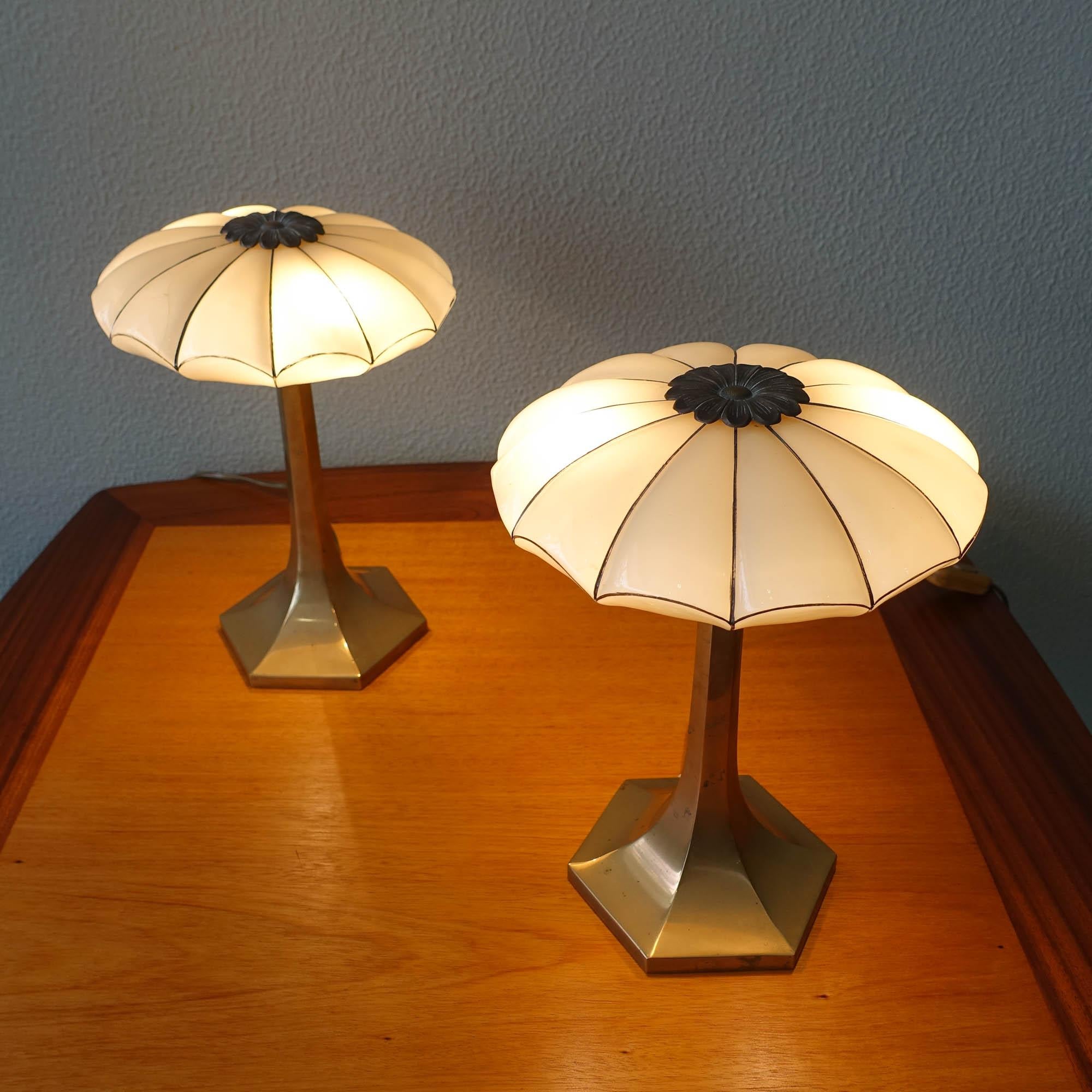 Pair of Art Deco Table Lamps from Josef Hoffman for Wiener Werkstatte, 1930's 3
