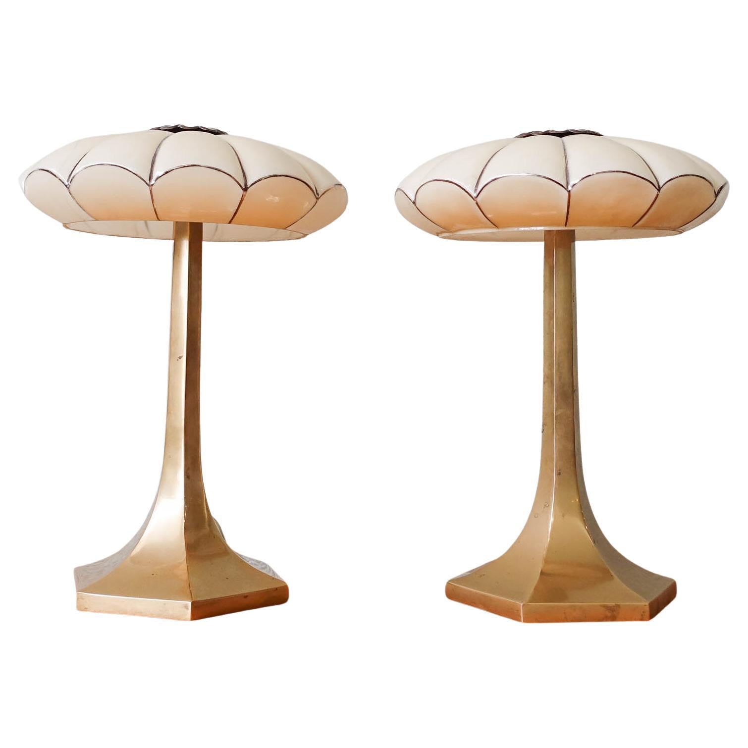 Pair of Art Deco Table Lamps from Josef Hoffman for Wiener Werkstatte, 1930's