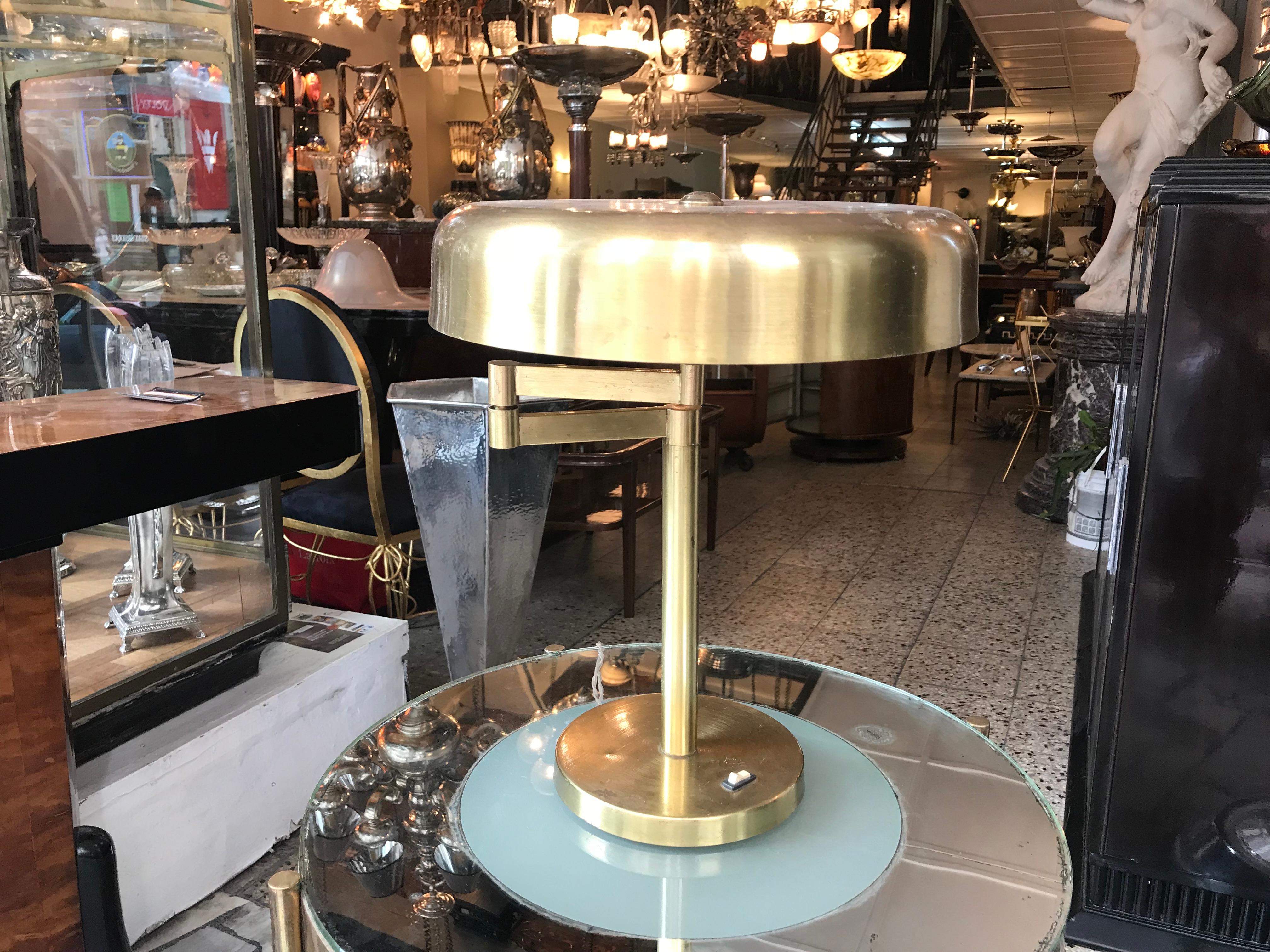 Chrome Pair of Art Deco Table Lamps in Bronze , German, 1930 For Sale
