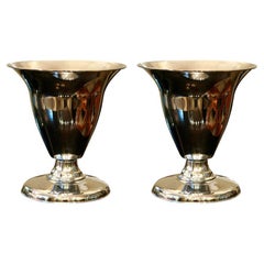 Pair of Art Deco Table Lamps in chrome , France, 1930