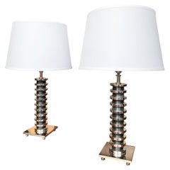 Paire de lampes de table Art déco dans le style de Donald Deskey