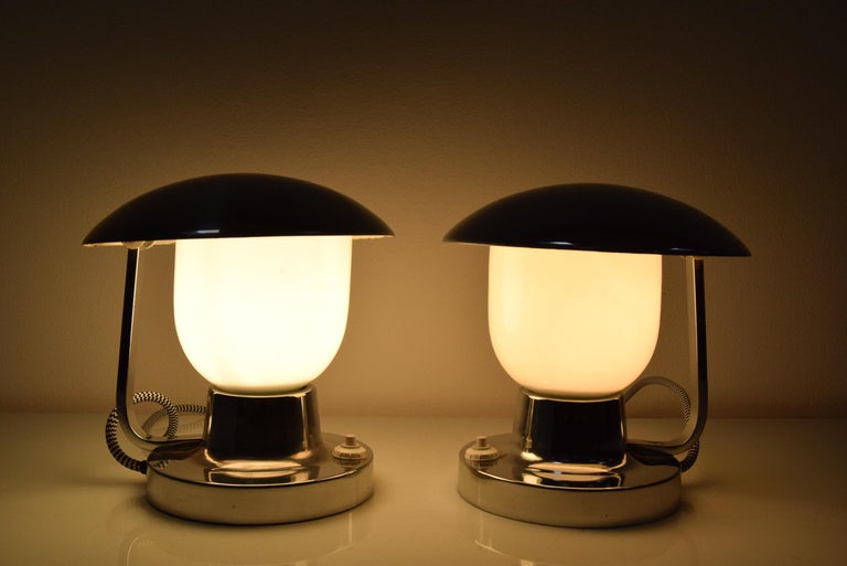 Pair of Art Deco Table Lamps/Napako, 1940's For Sale 4