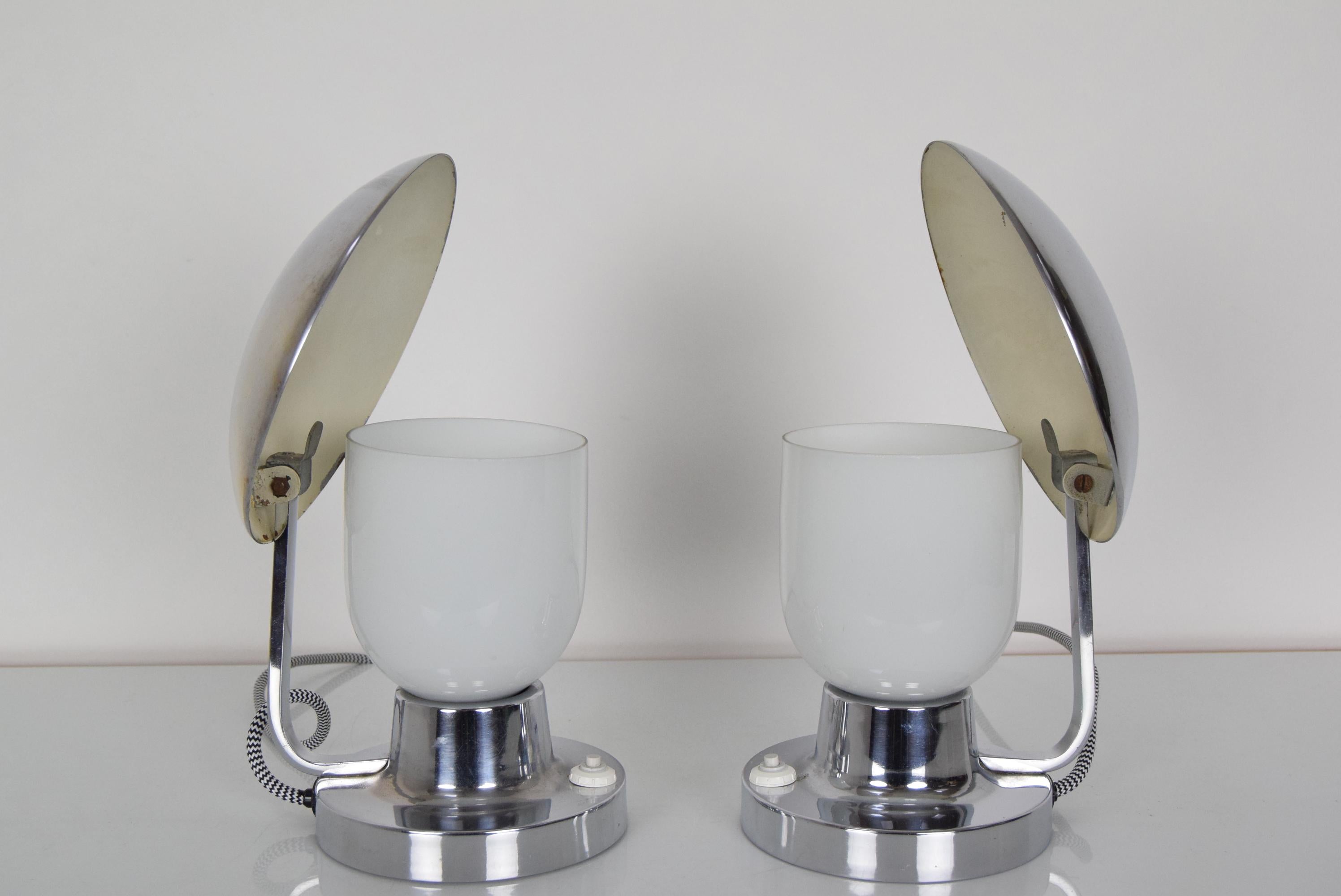 Pair of Art Deco Table Lamps/Napako, 1940's For Sale 1