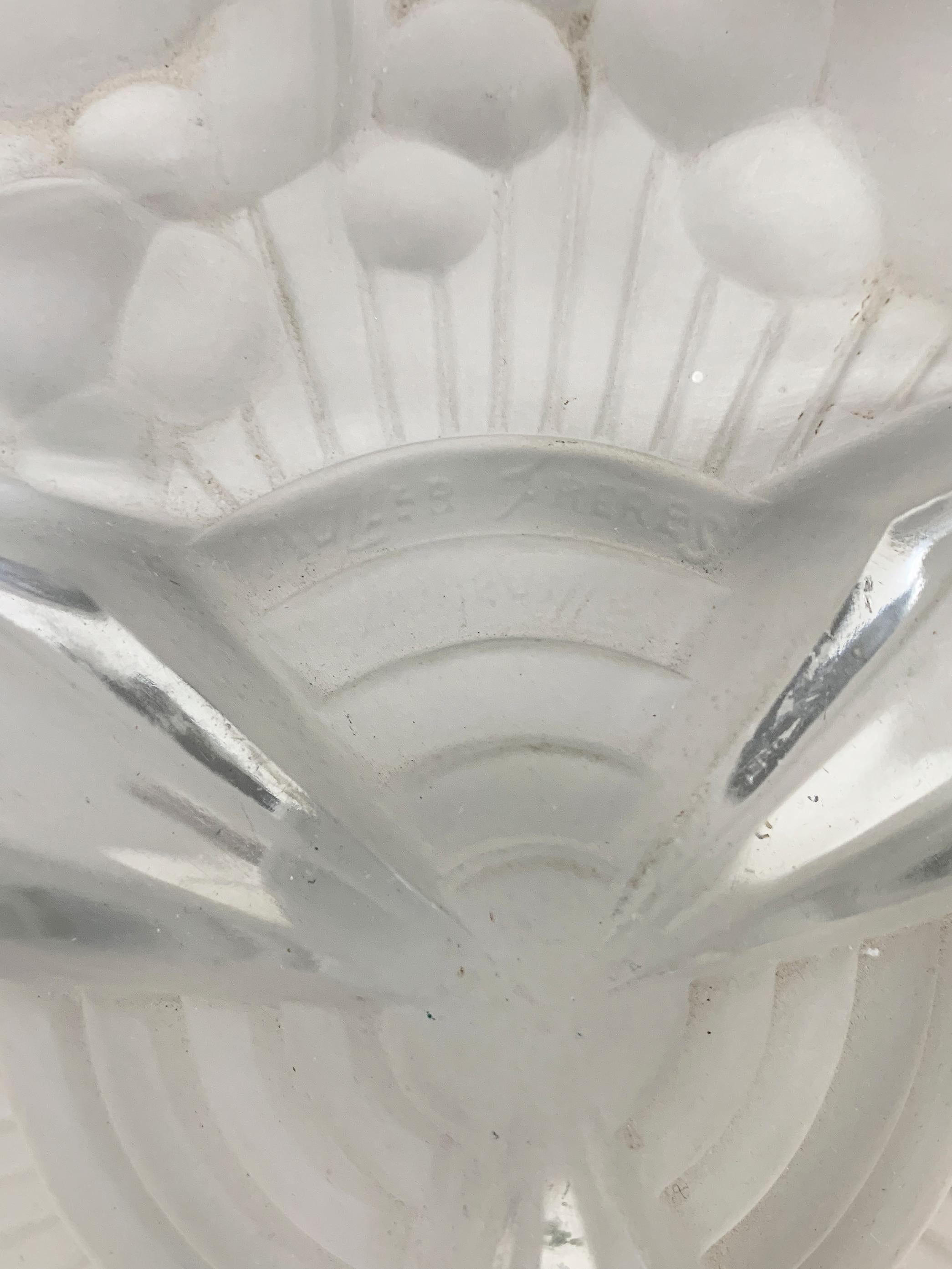 Pareja de lámparas de mesa Art Déco, firmadas por Muller Frères Luneville Francés en venta