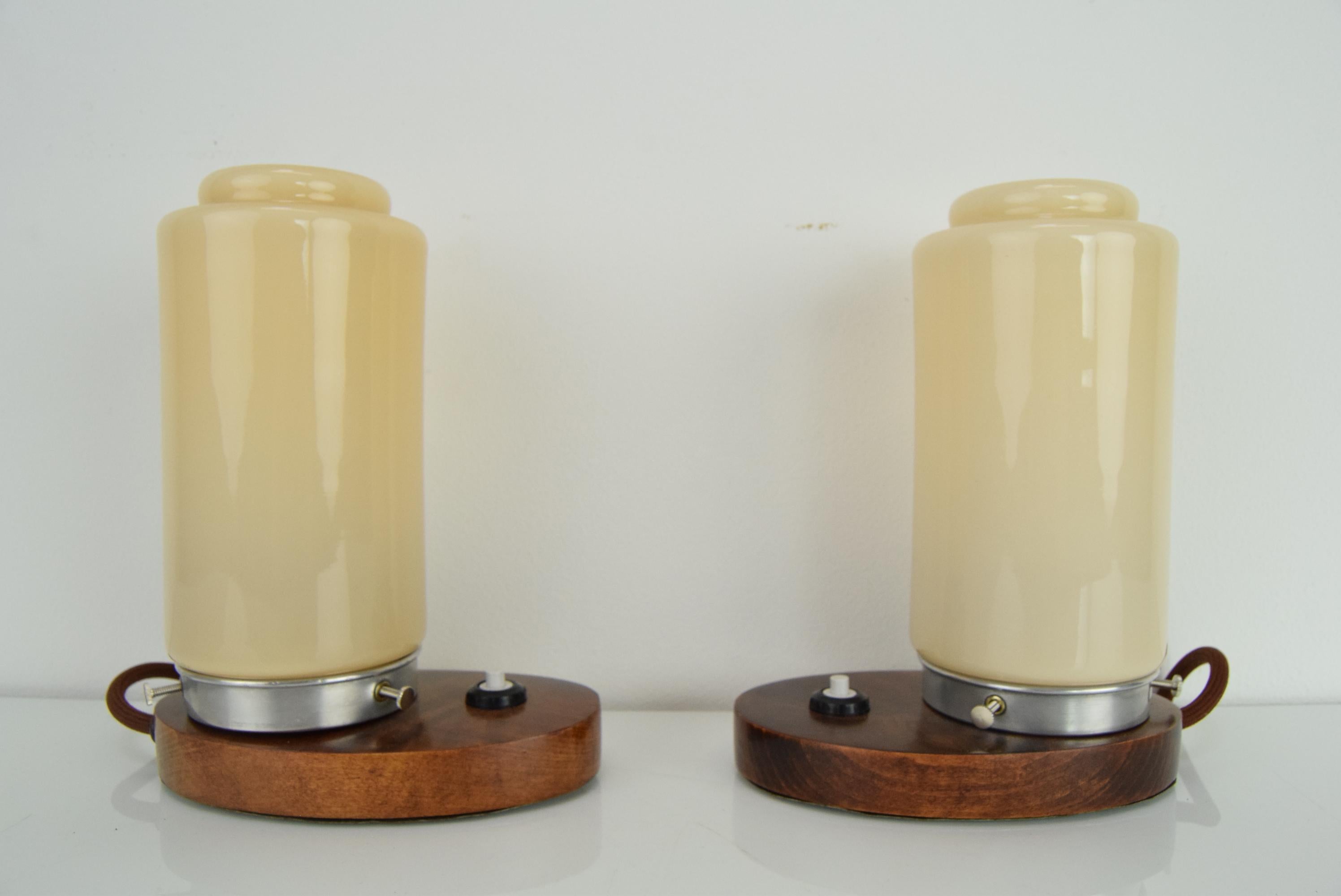 Pair of Art Deco Table Lamps, 1930s  In Good Condition In Praha, CZ