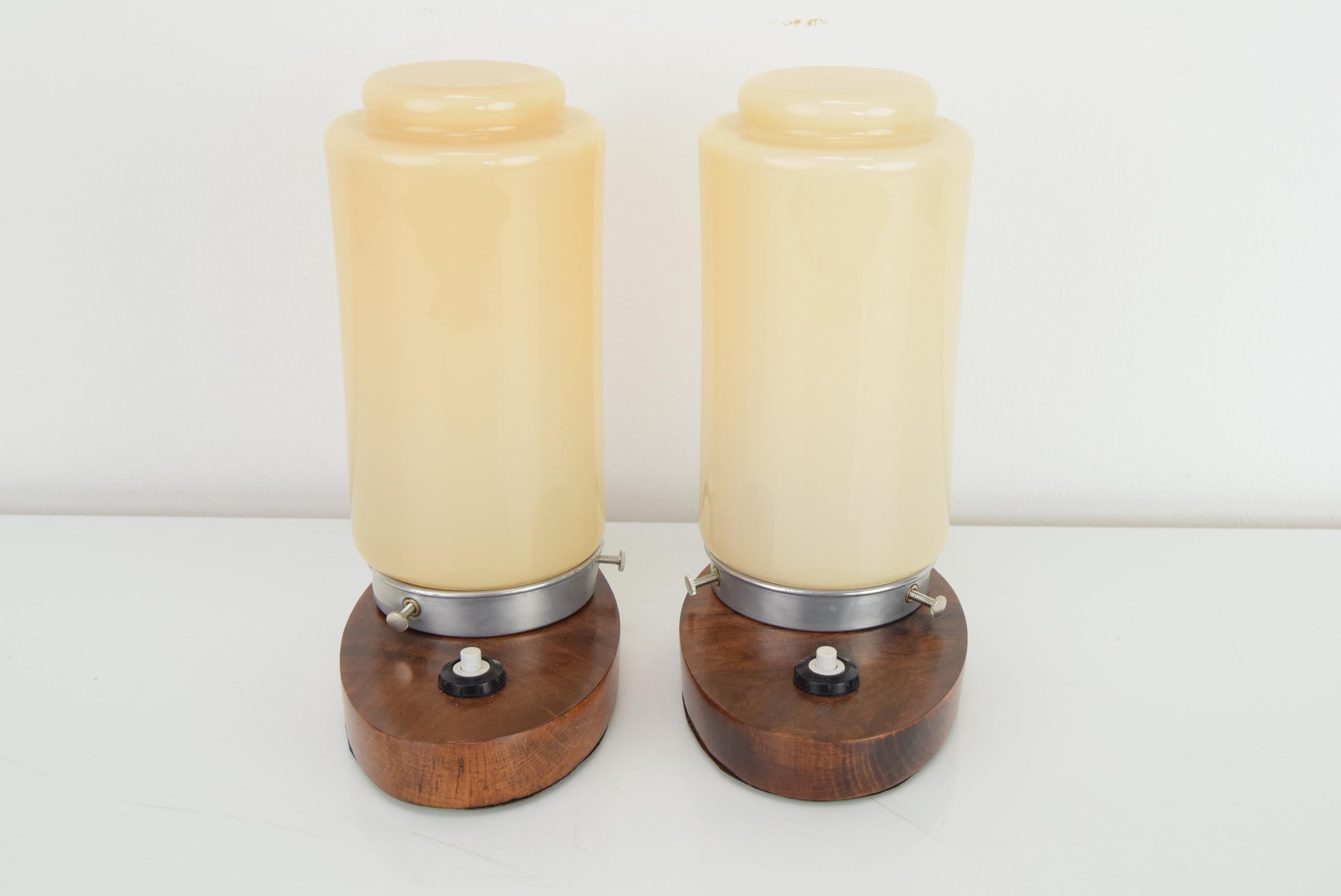 Metal Pair of Art Deco Table Lamps, 1930s 