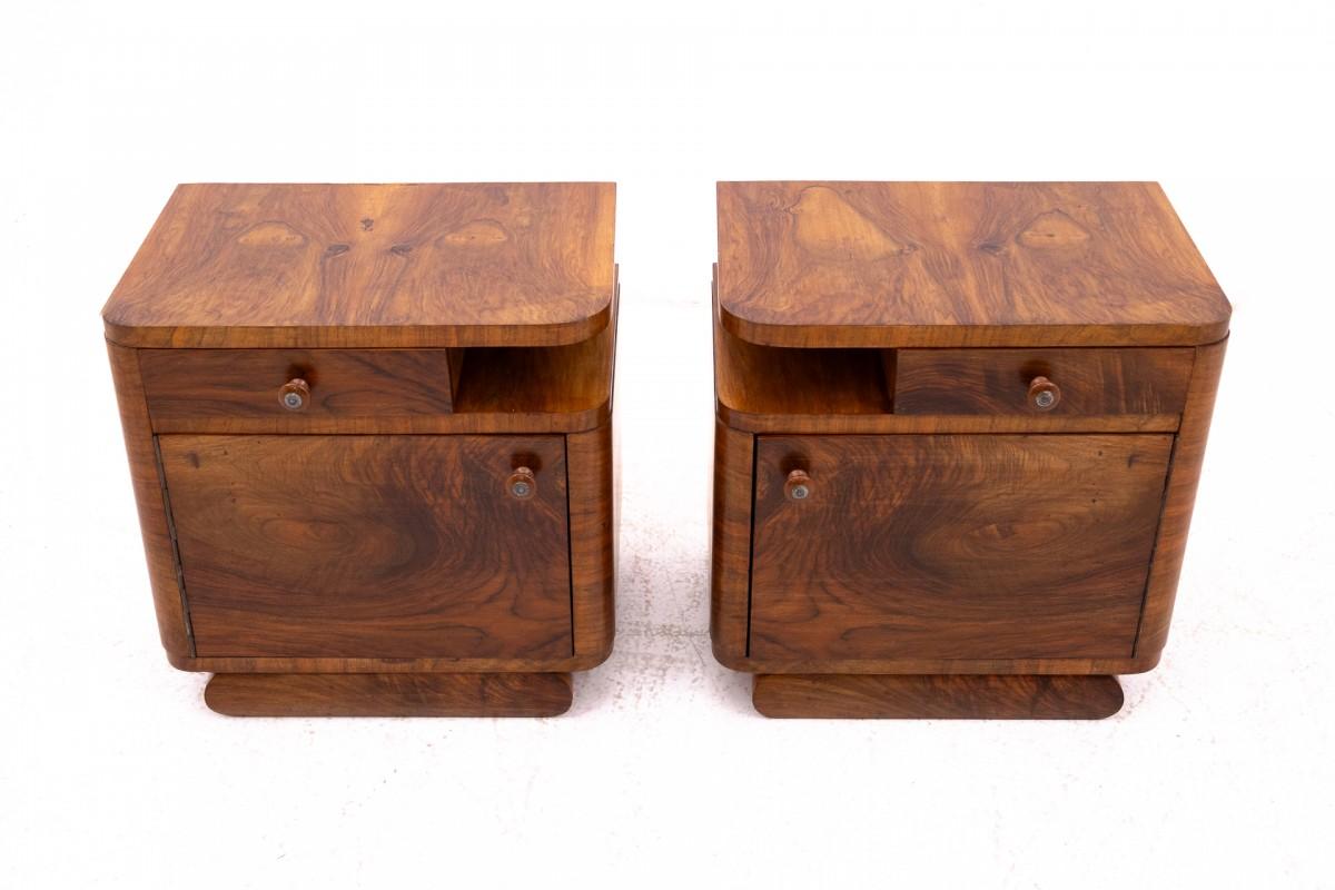 Polonais Paire de tables Art déco des années 1950, après rénovation. Pologne. en vente
