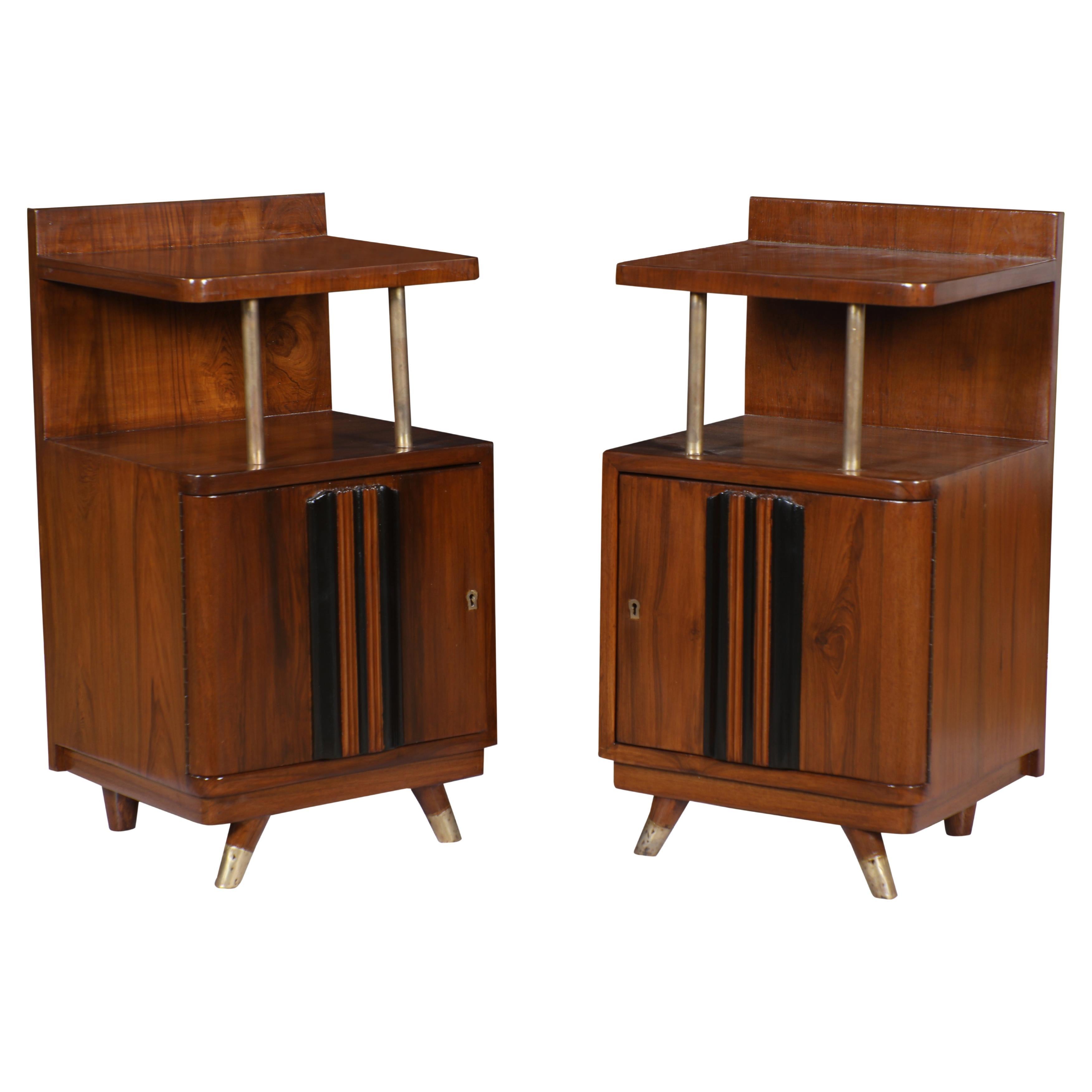 Pair of Art Deco Style Inlaid Stands or End Tables at 1stDibs