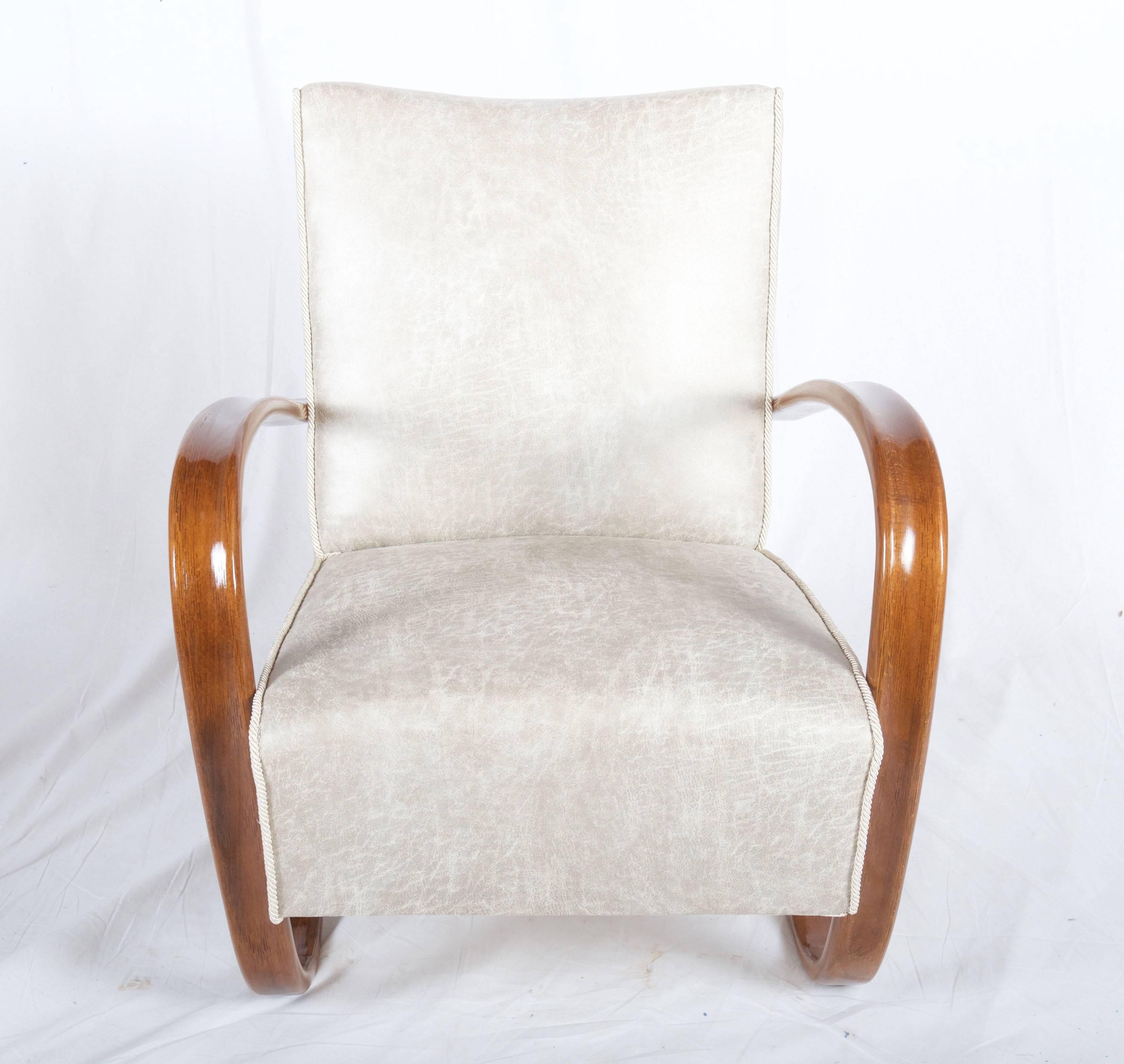 Sillón Art Déco Thonet H269 de Jindrich Halabala Haya en venta