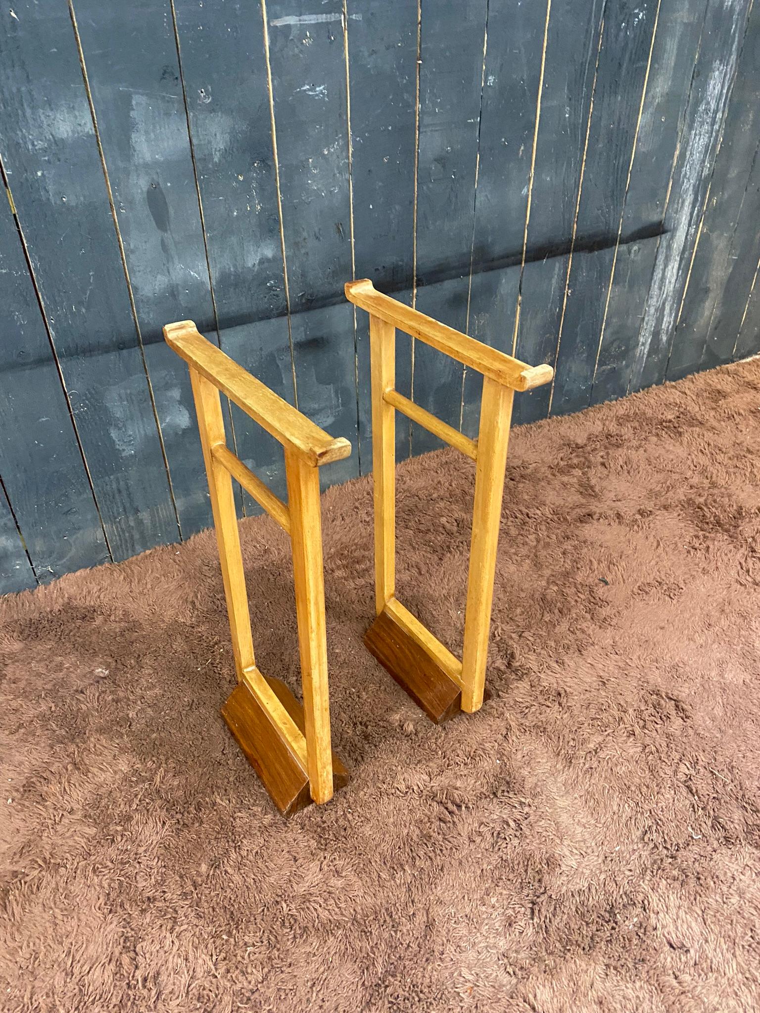 Pair of Art Deco trestles, in the style of Jean Michel Frank, circa 1930.