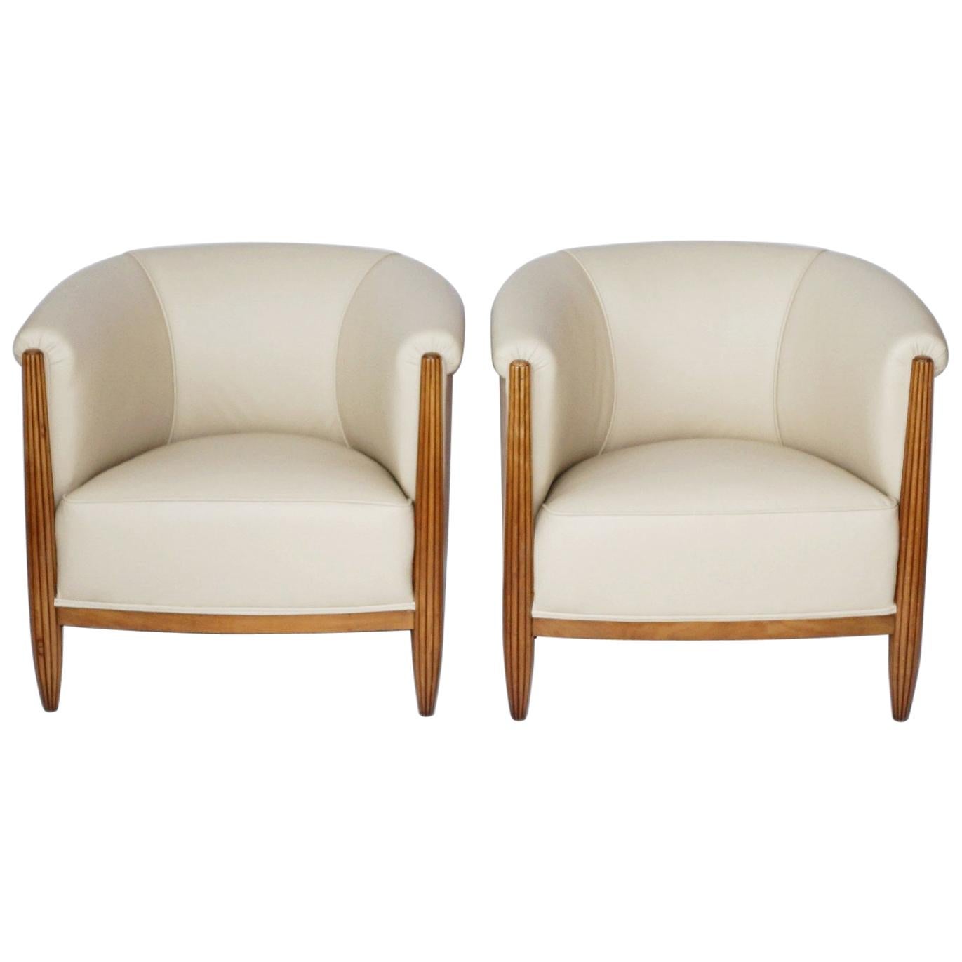 Pair of Art Deco Tub Chairs Attributed to Paul Follot at 1stDibs