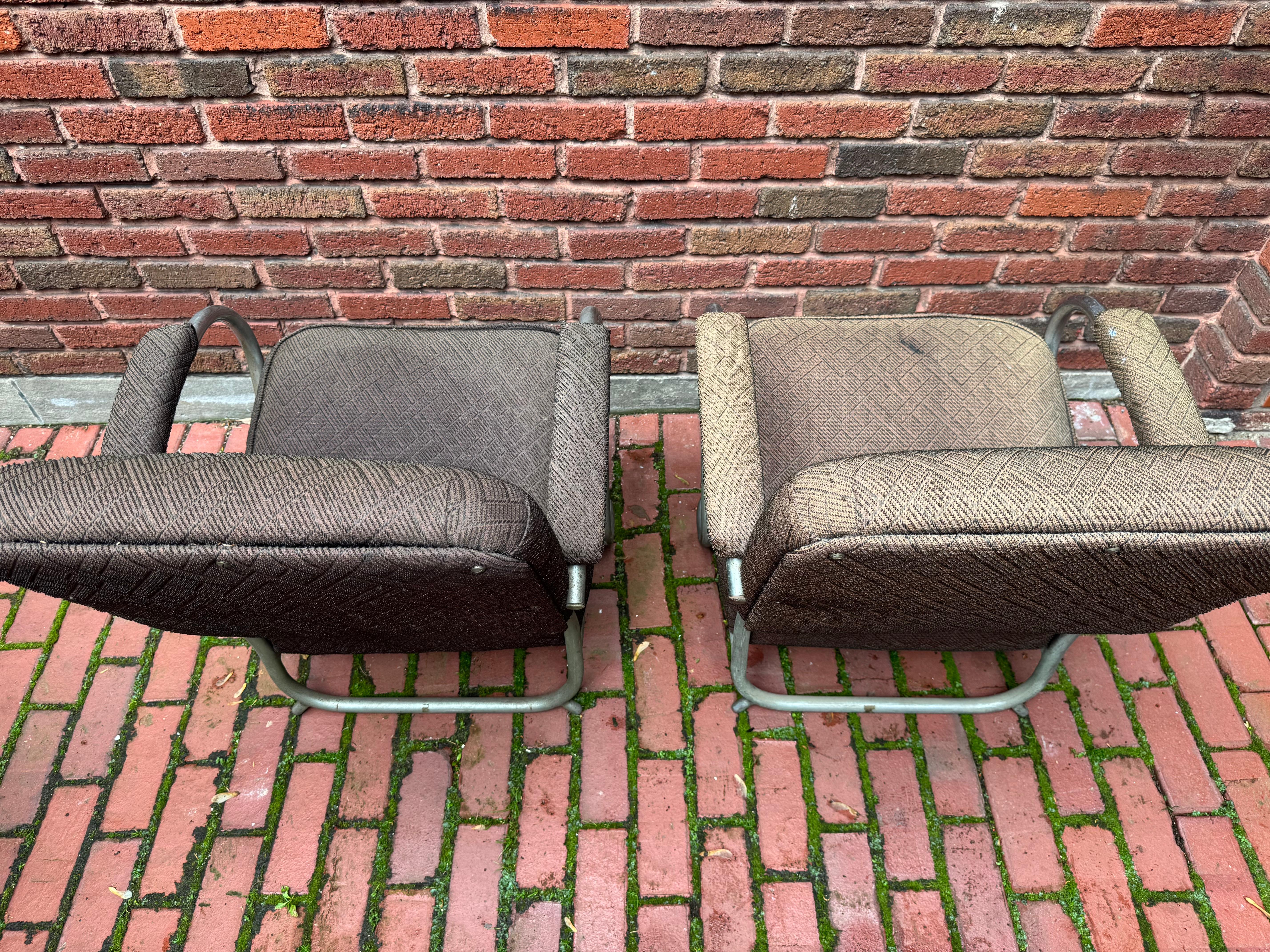 Paar verchromte Art-Déco-Lounge-Sessel, K E M Weber (Mitte des 20. Jahrhunderts) im Angebot